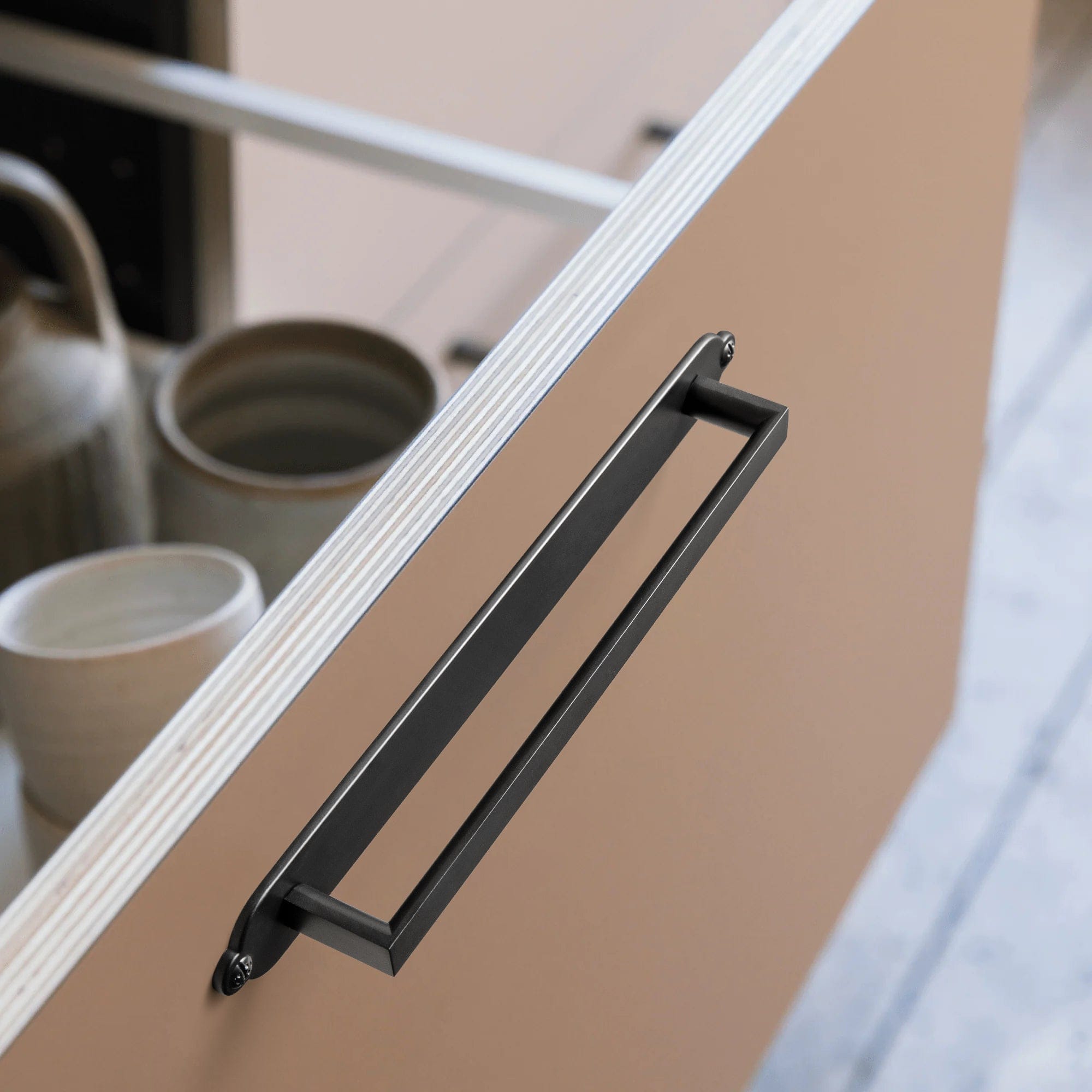 2 Pack Long Cabinet Bar Pulls with Back Plates Solid Drawer Handles Set