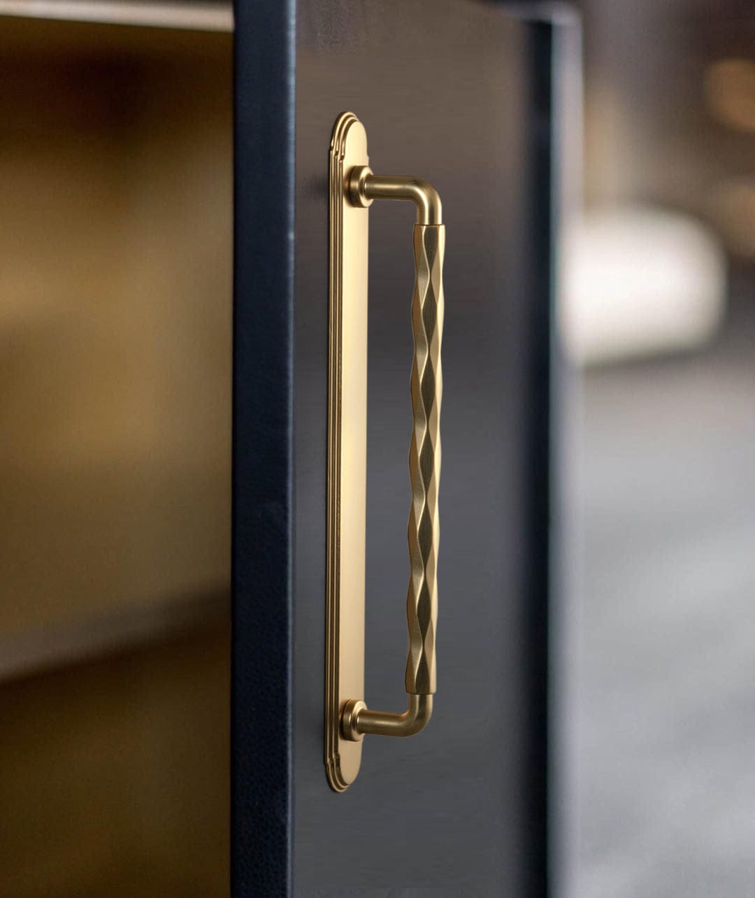 2 Pack Zinc Alloy Drawer Pulls with Back Plate Twisted Design Decorative Handles for Kitchen Cabinets