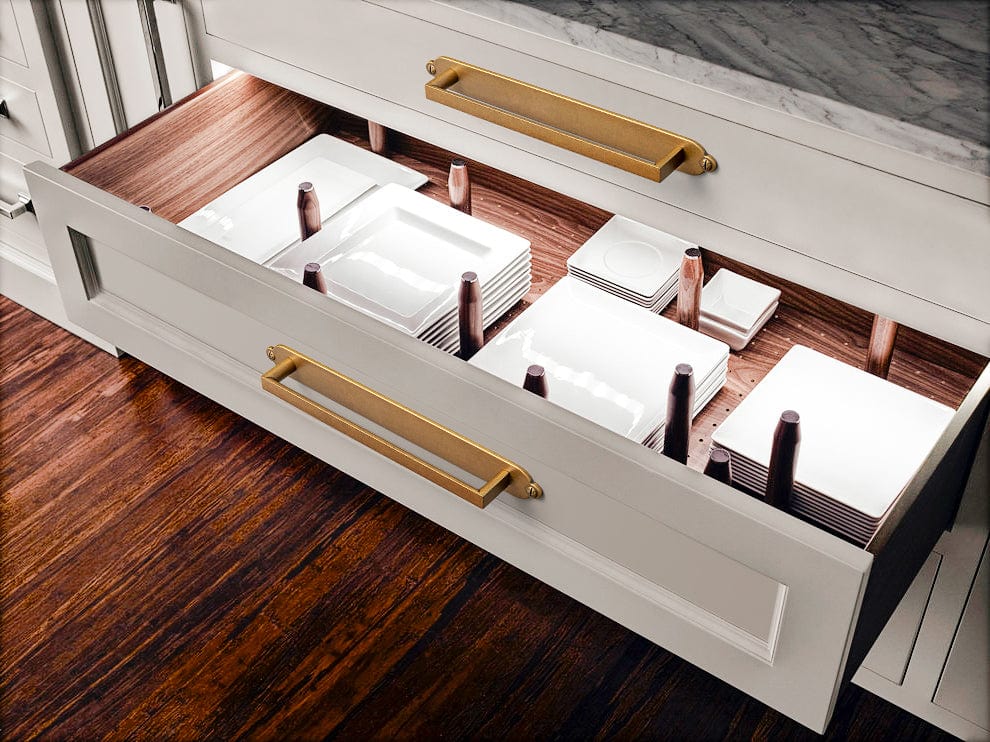 2 Pack Long Cabinet Bar Pulls with Back Plates Solid Drawer Handles Set