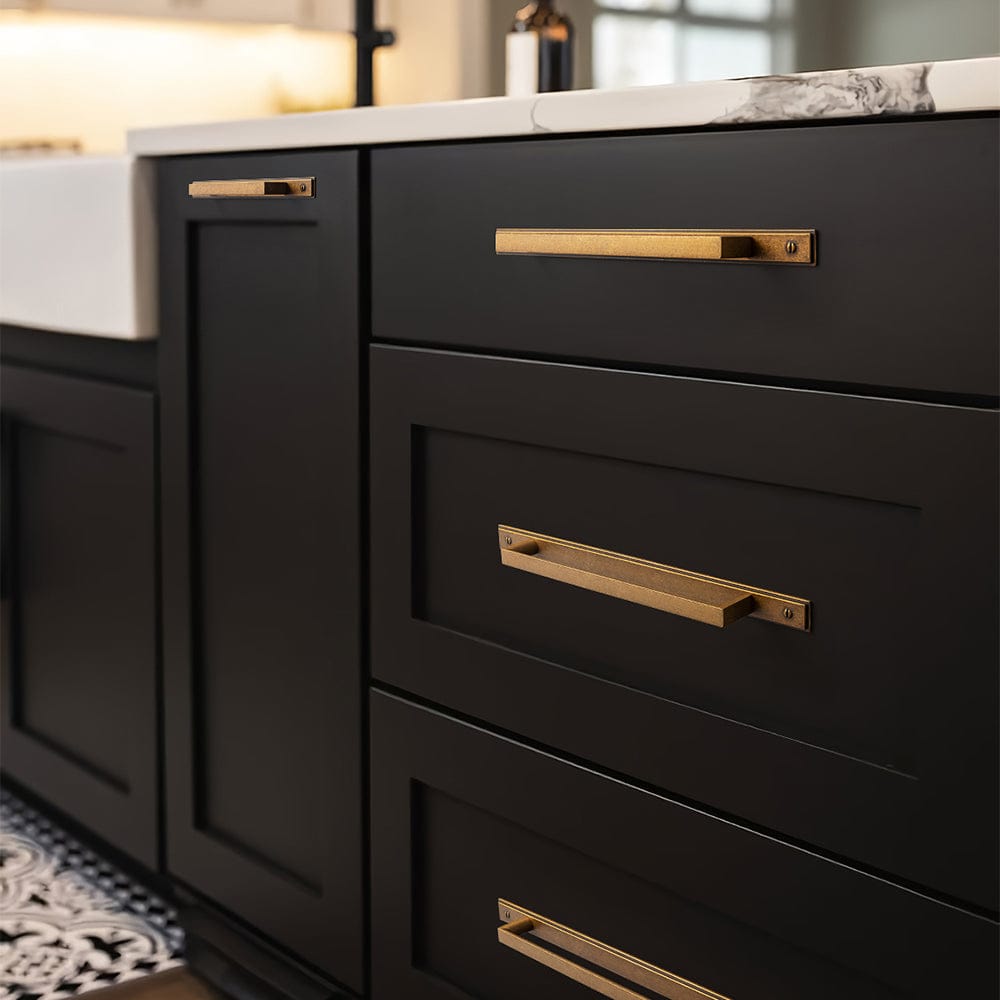 2 Pack Long Cabinet Bar Pulls with Back Plates Solid Drawer Handles Set