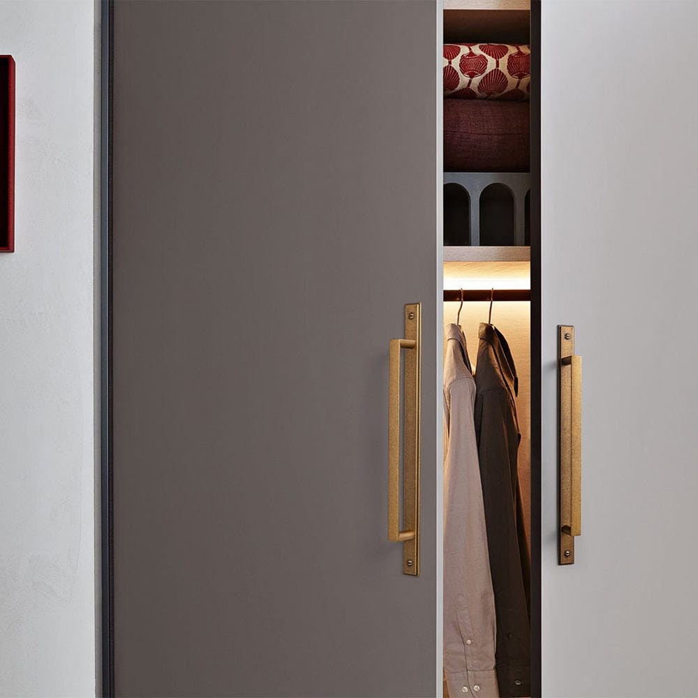 2 Pack Long Cabinet Bar Pulls with Back Plates Solid Drawer Handles Set