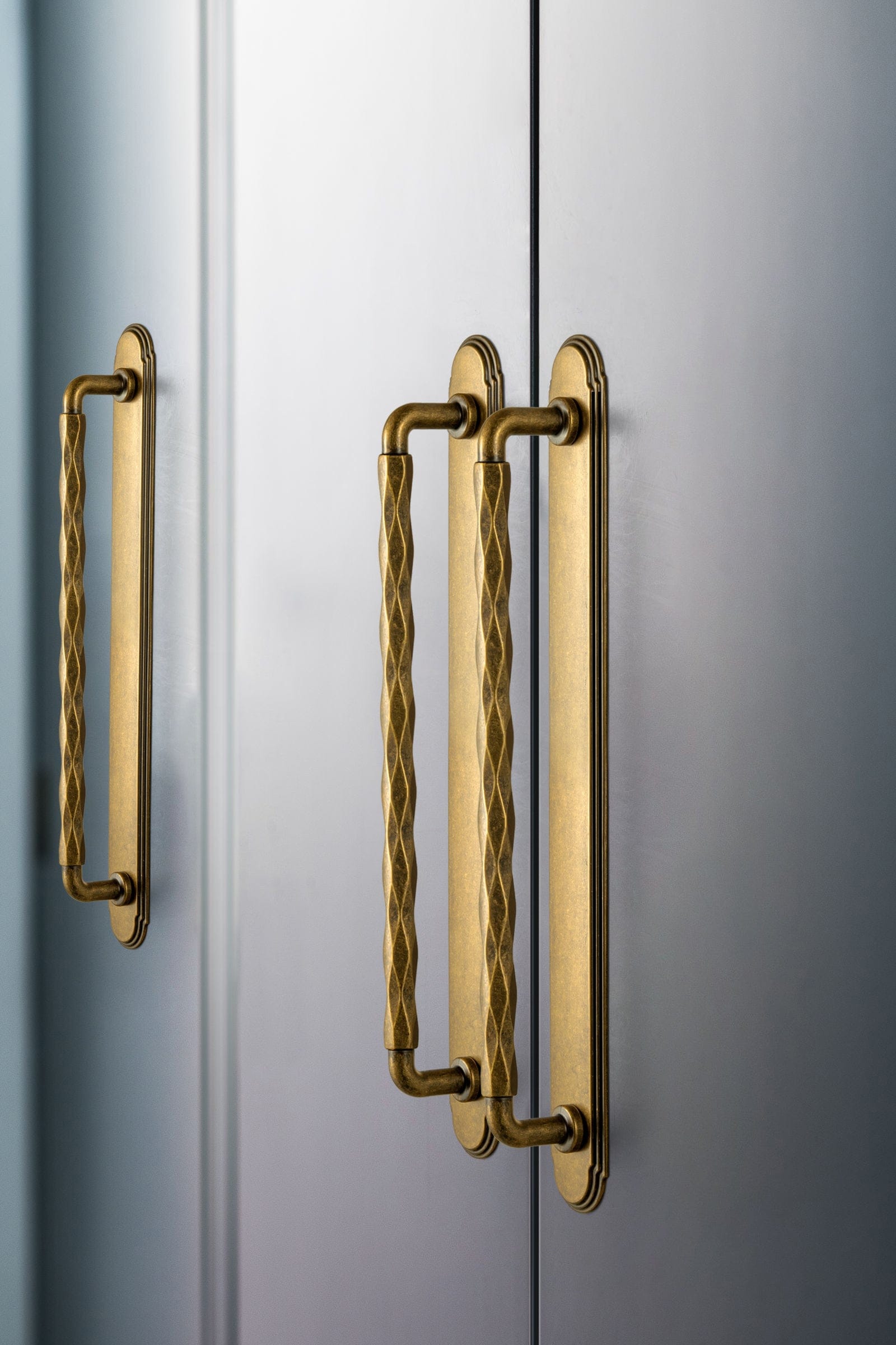 2 Pack Zinc Alloy Drawer Pulls with Back Plate Twisted Design Decorative Handles for Kitchen Cabinets