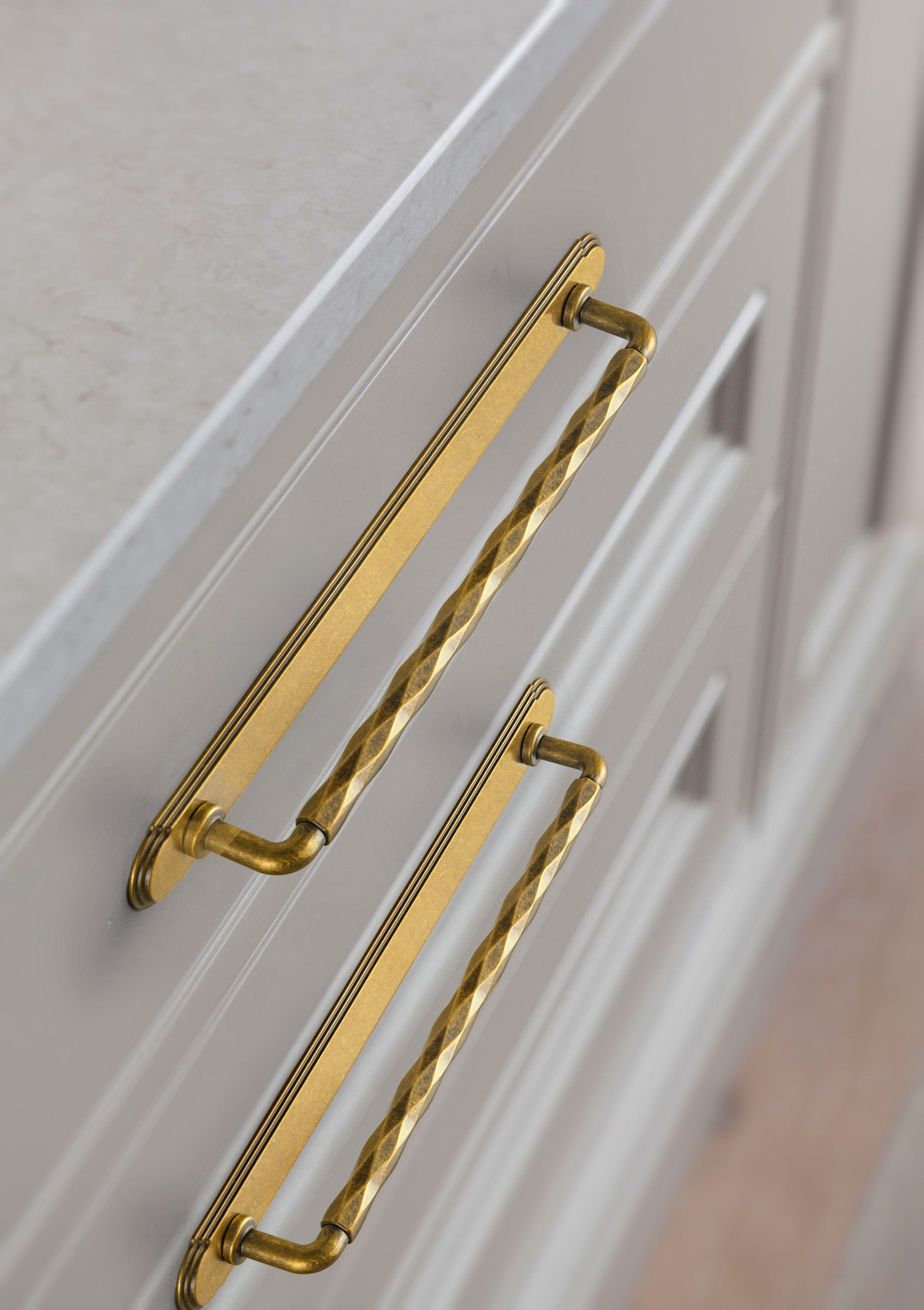 2 Pack Zinc Alloy Drawer Pulls with Back Plate Twisted Design Decorative Handles for Kitchen Cabinets