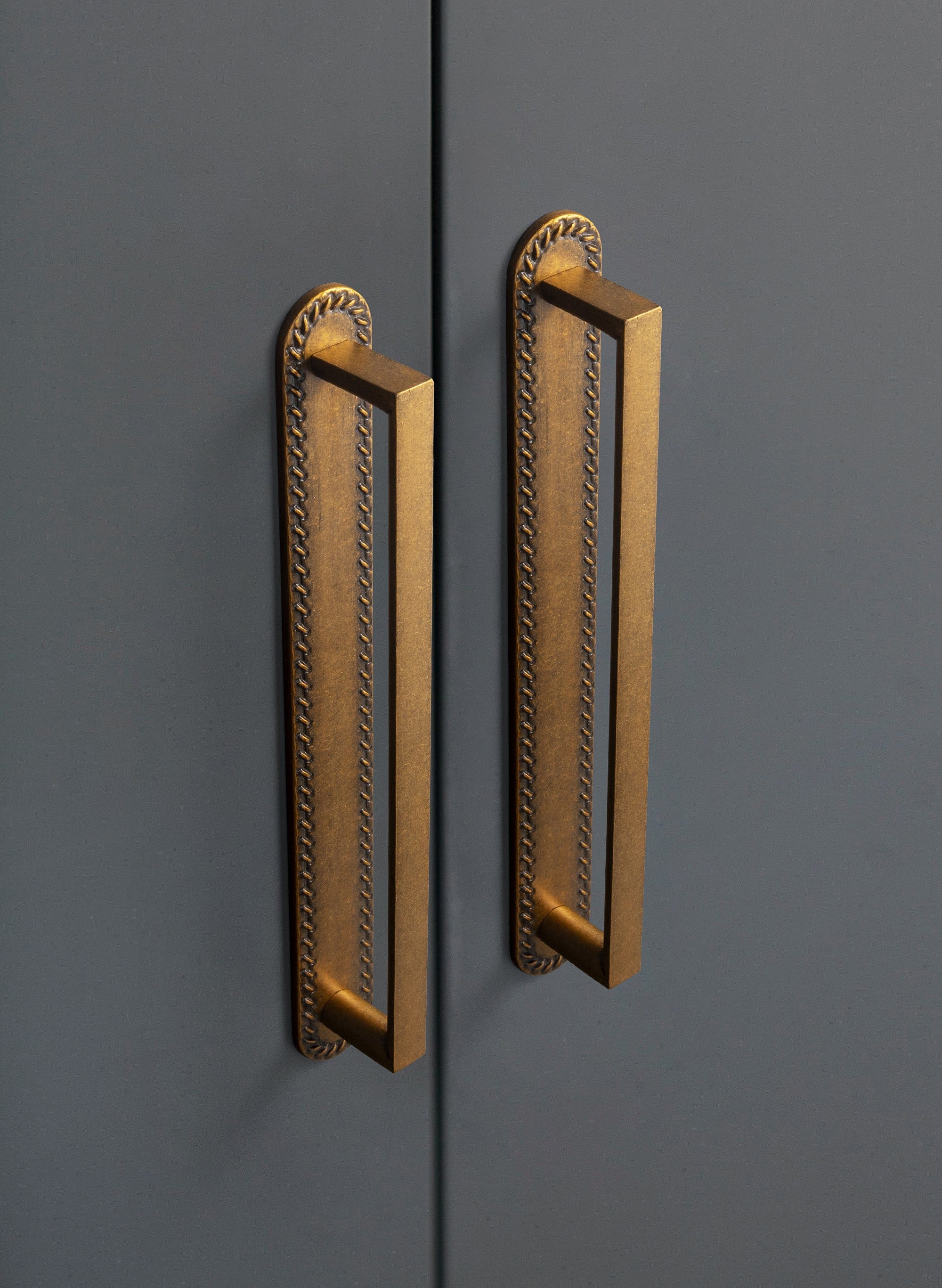 2 Pack Long Cabinet Bar Pulls with Back Plates Solid Drawer Handles Set