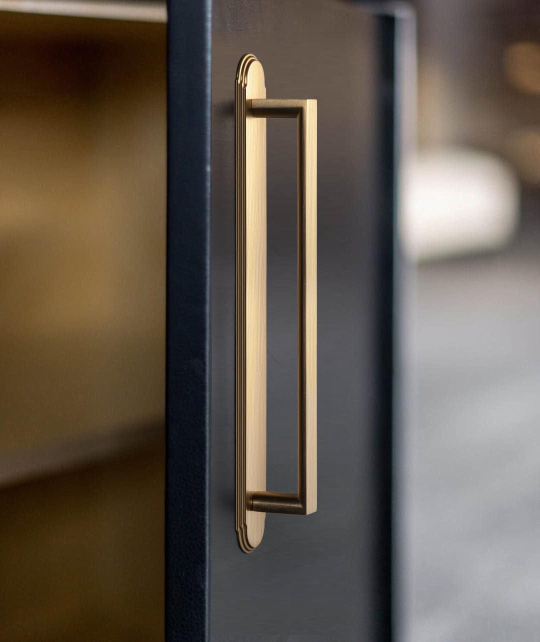 2 Pack Long Cabinet Bar Pulls with Back Plates Solid Drawer Handles Set