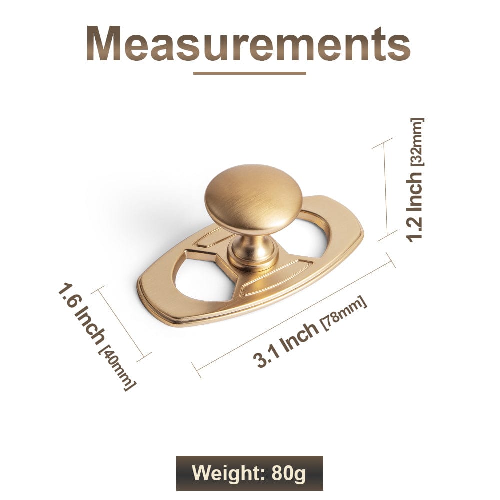 Stylish Contoured Cabinet Handle with Back Plate Decorative Cabinet Hardware