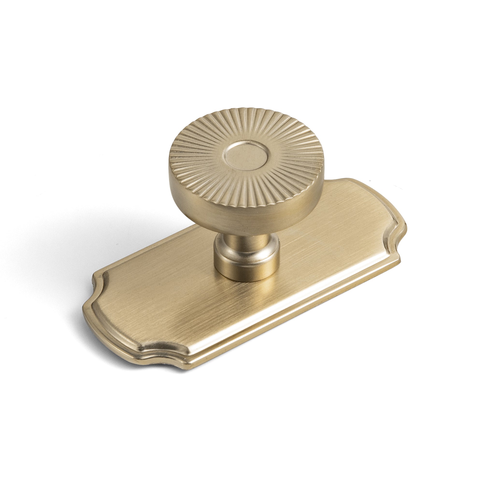 Retro Radiating Pattern Cabinet Knob with Ornate Backplate, Solid Zinc Alloy Drawer Knob for Classic Cabinet Renovation