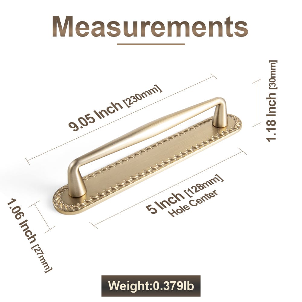 2 Pack Vintage Zinc Alloy Cabinet Pulls with Back Plate - Furniture Handles for Kitchen Cupboards