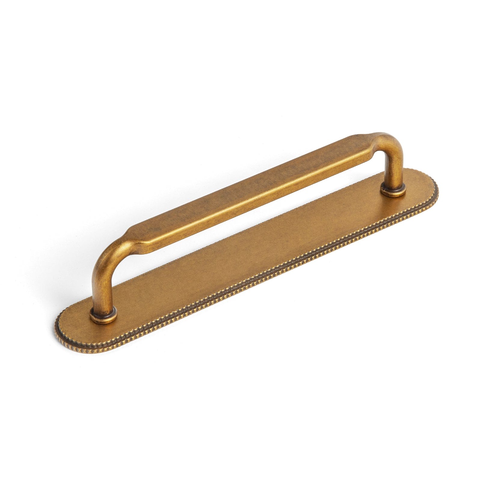 2 Pack Antique Brass Cabinet Pulls with Back Plate Zinc Alloy Drawer Handle with Long Back Plate