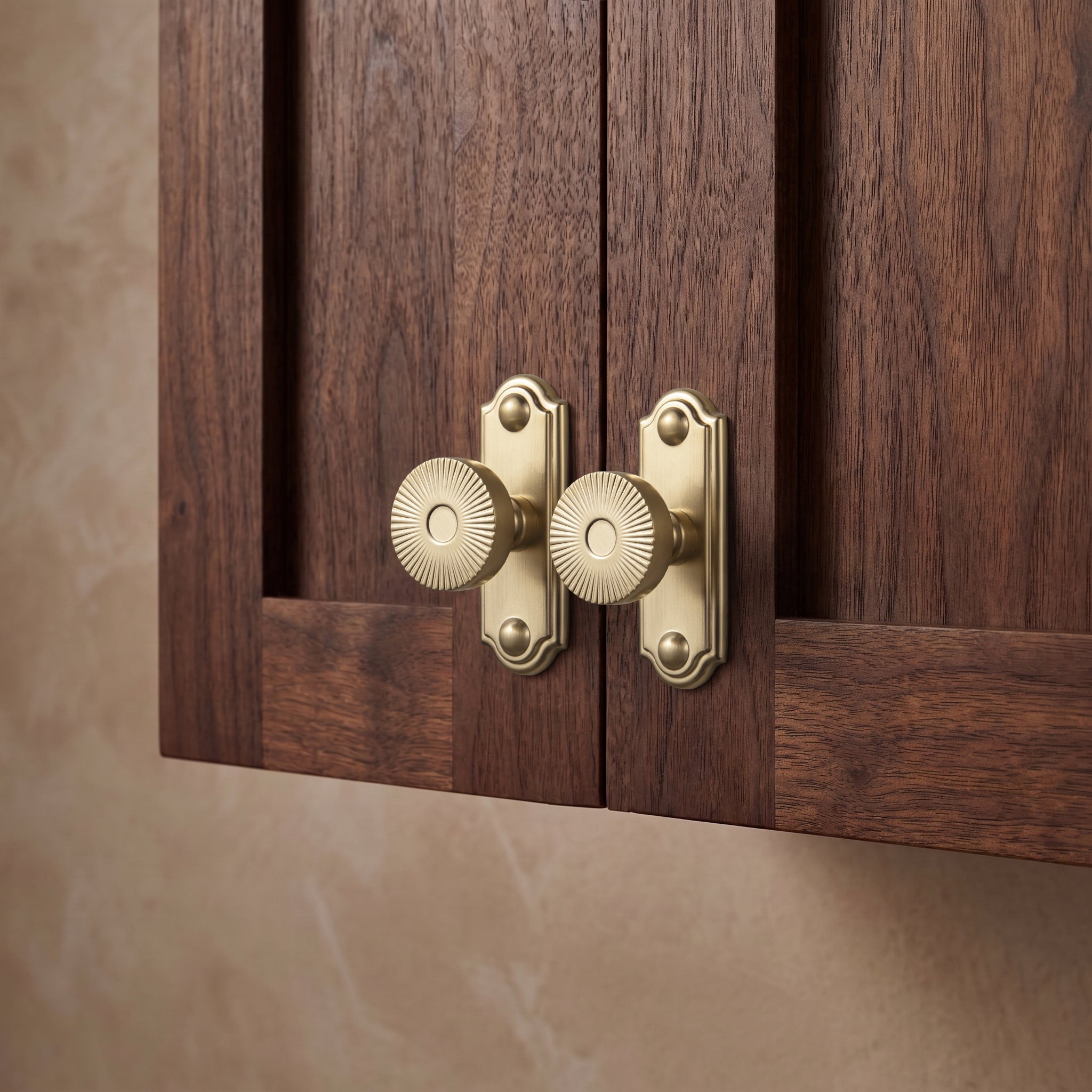 Retro Radiating Pattern Cabinet Knob with Ornate Backplate, Solid Zinc Alloy Drawer Knob for Classic Cabinet Renovation