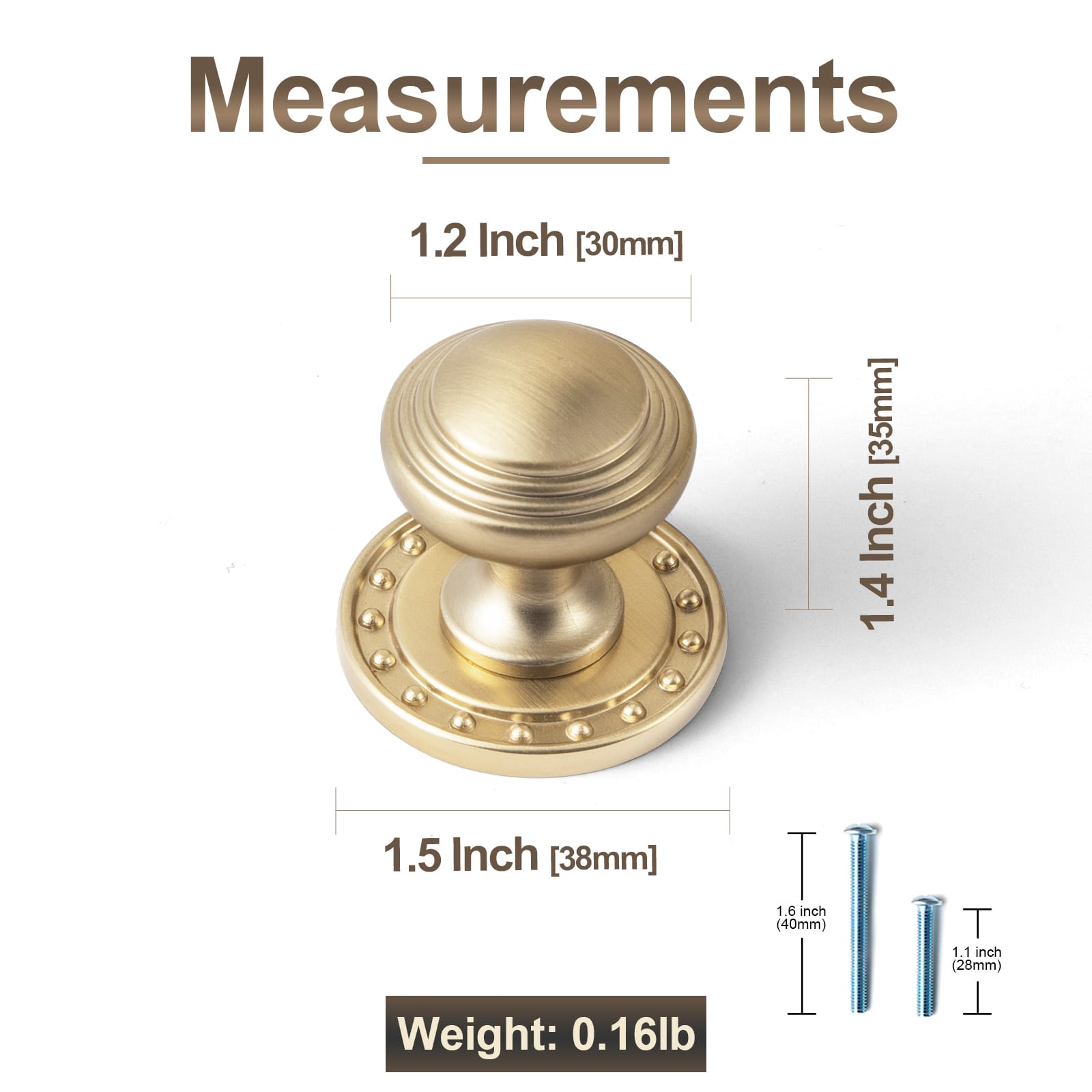 Antique Brass Ribbed Mushroom Cabinet Knob Zinc Alloy Vintage Round Drawer Knob, Farmhouse Traditional Furniture Hardware