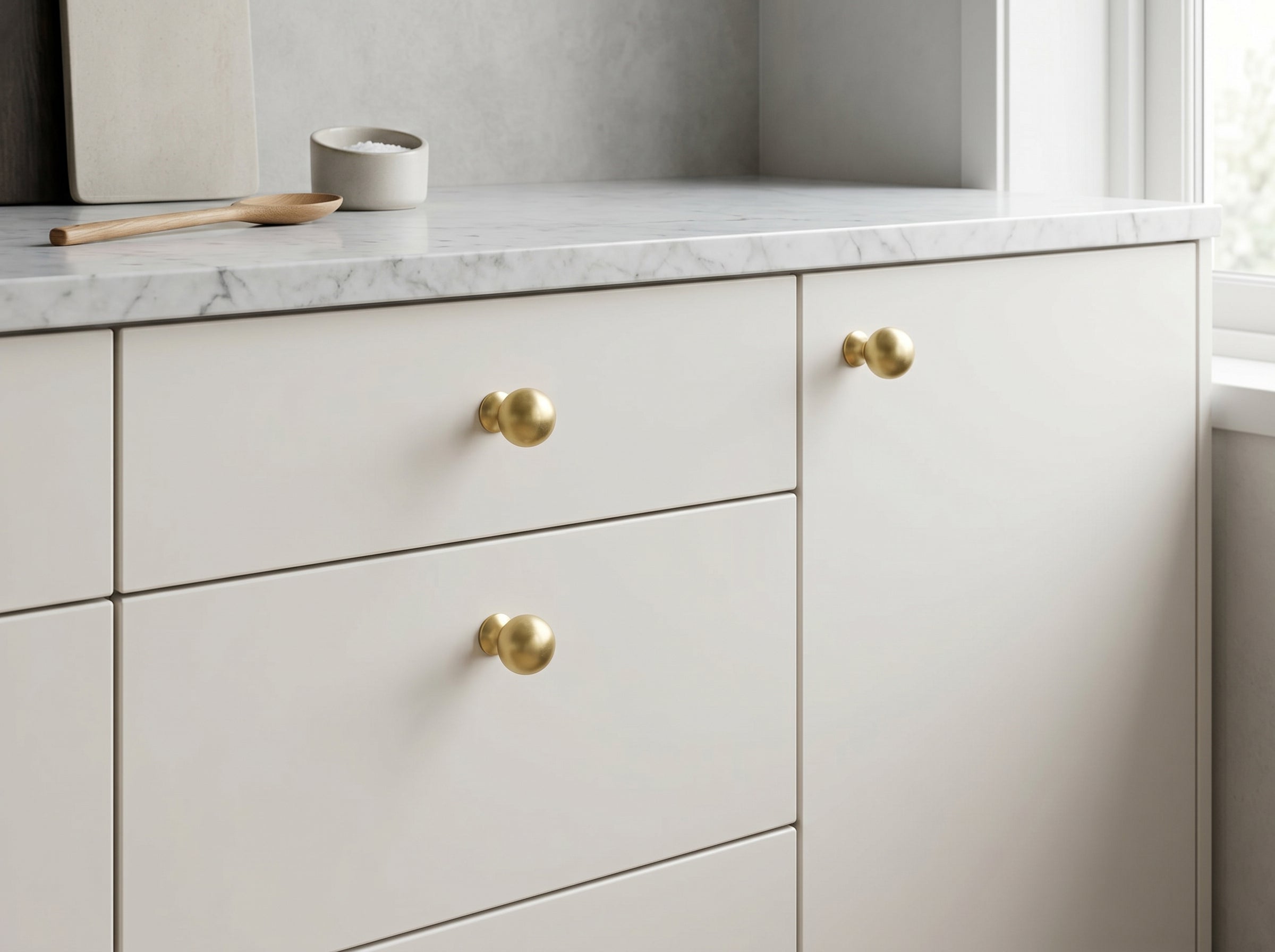 Luxury Globe Shape Cabinet Knobs Zinc Alloy Durable Hardware, Minimalist Spherical Drawer Pulls for Farmhouse Modern Retro Cabinet Renovation