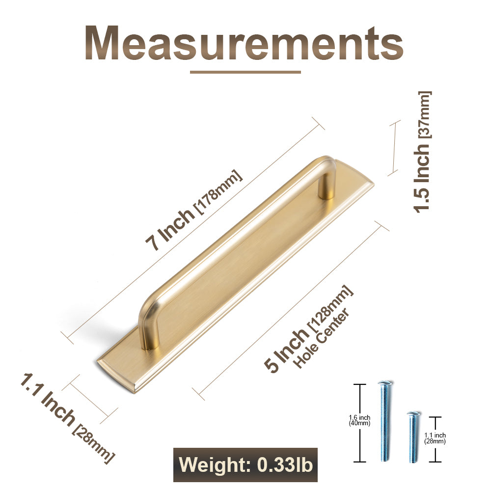 2 Pack Zinc Alloy U-Shaped Cabinet Handles, Vintage Drawer Pulls with Backplate for Kitchen & Bathroom Cabinetry