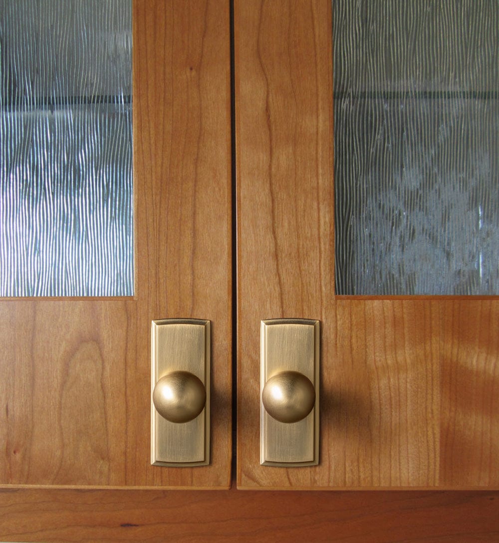 Round Cabinet Knobs with Back Plate Zinc Alloy Cabinet Handle with Long Back Plate