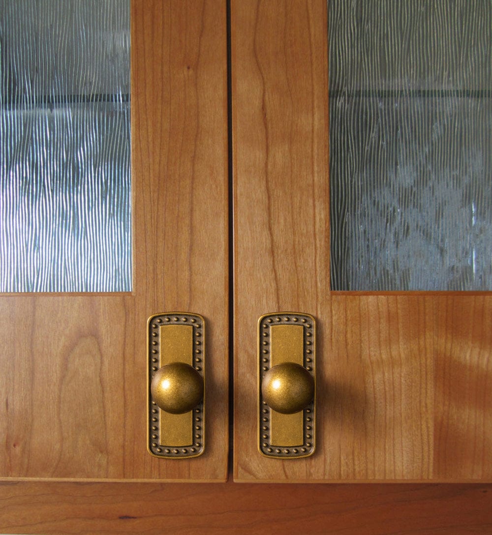 Round Cabinet Knobs with Back Plate Zinc Alloy Cabinet Handle with Long Back Plate