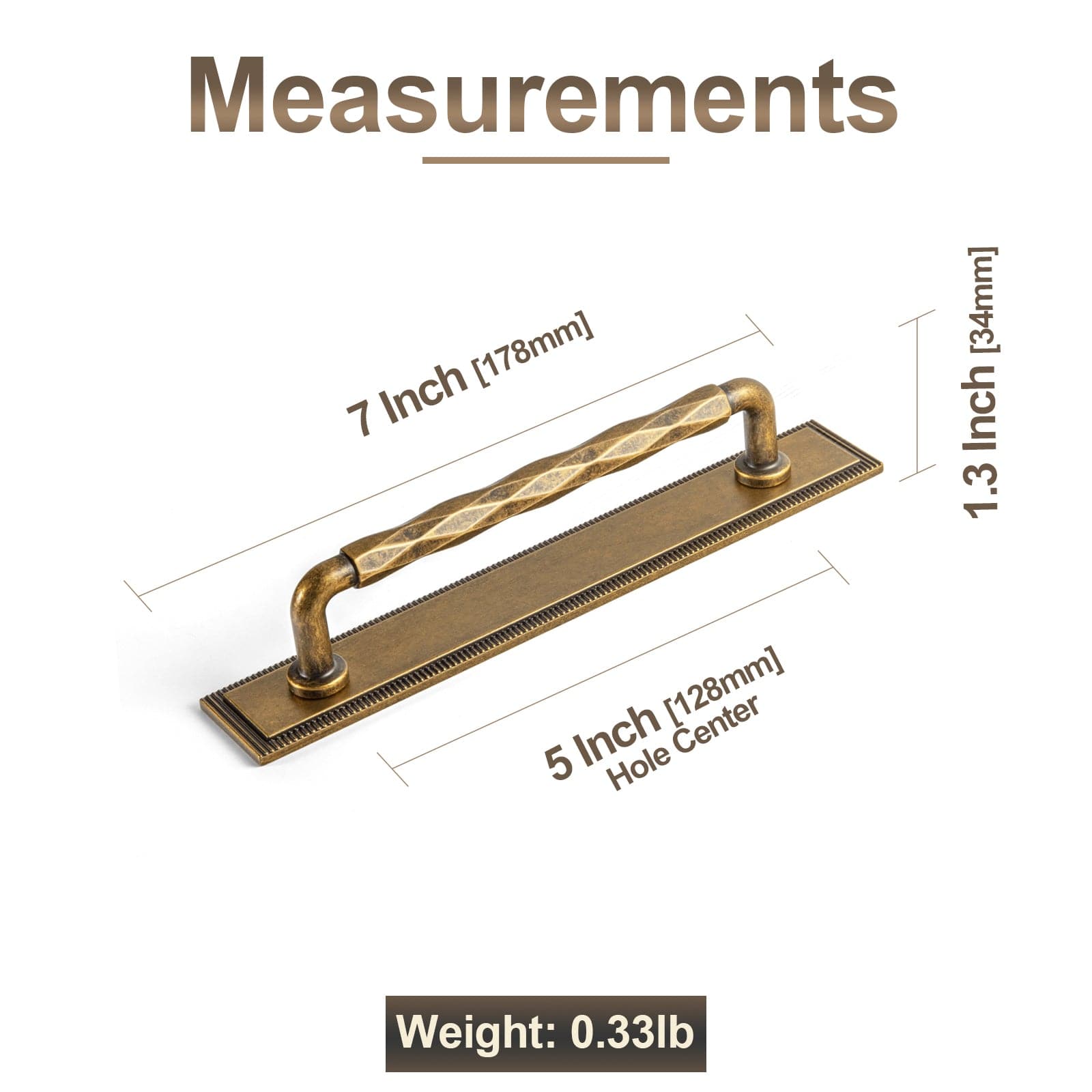 2 Pack Zinc Alloy Drawer Pulls with Back Plate Twisted Design Decorative Handles for Kitchen Cabinets