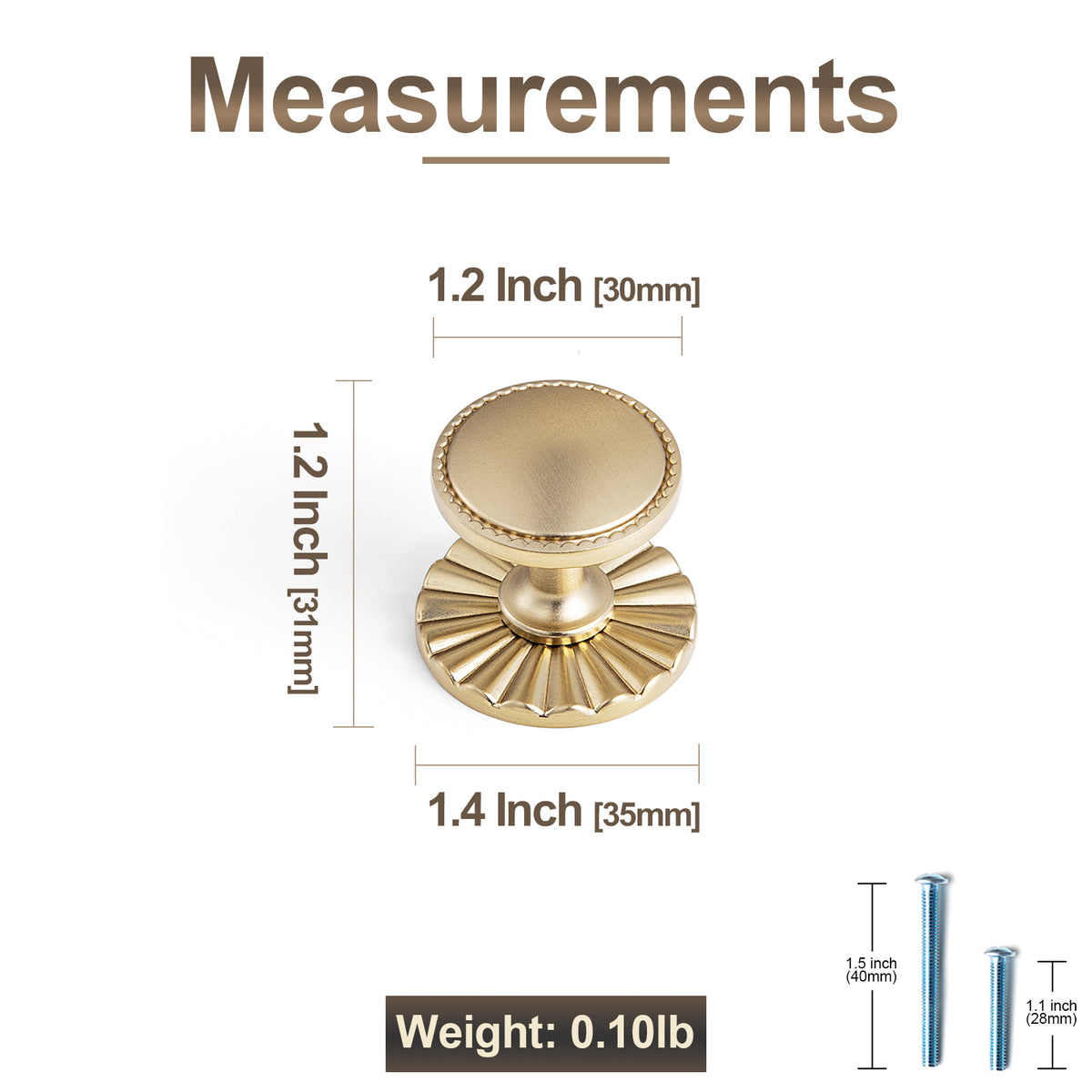 Classic Round Design Cabinet Knobs with Toothed Rim for Kitchen Drawers