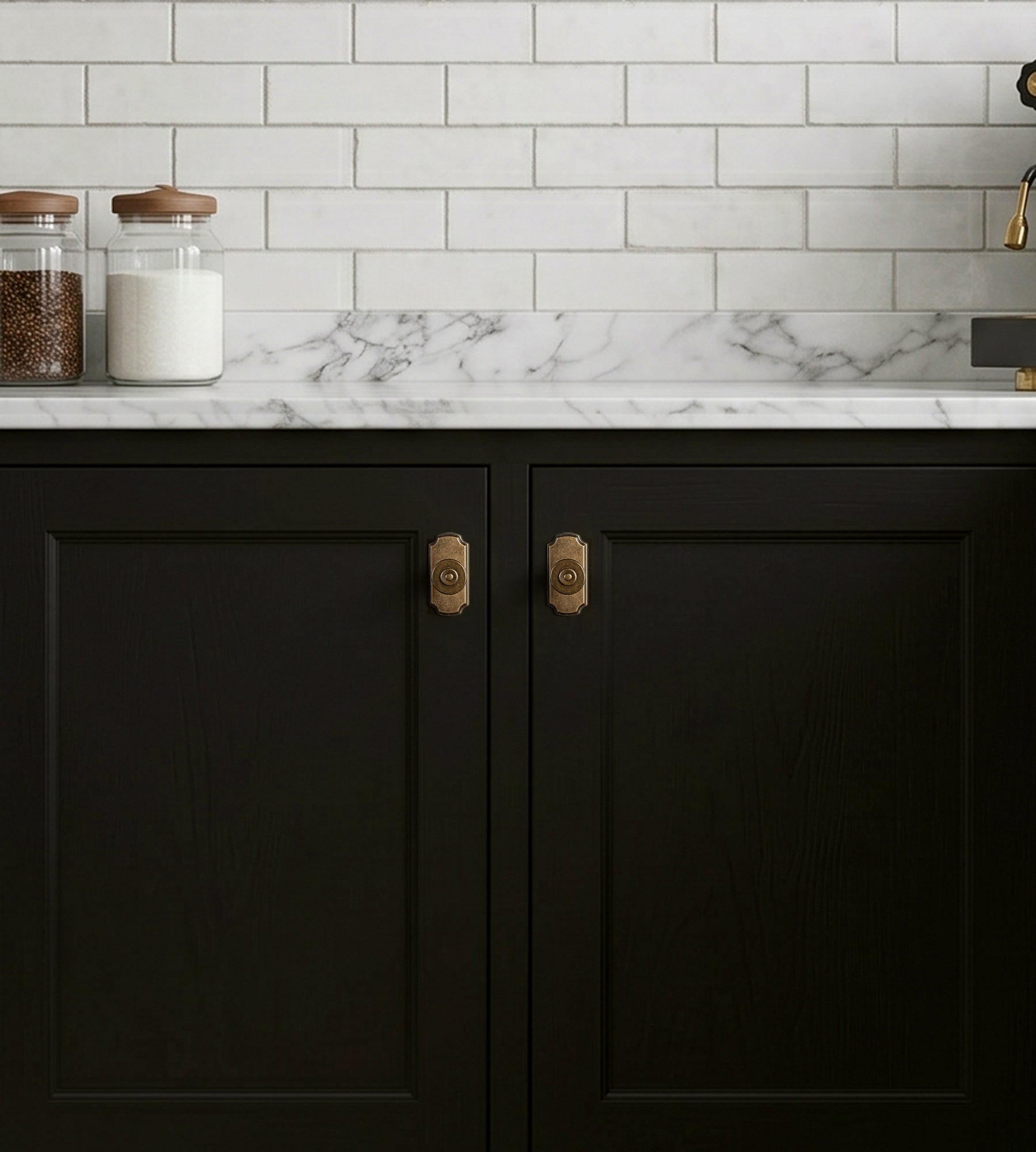 Dual Concentric Flat Round Zinc Alloy Cabinet Knobs, Minimalist Retro Circular Drawer Knob