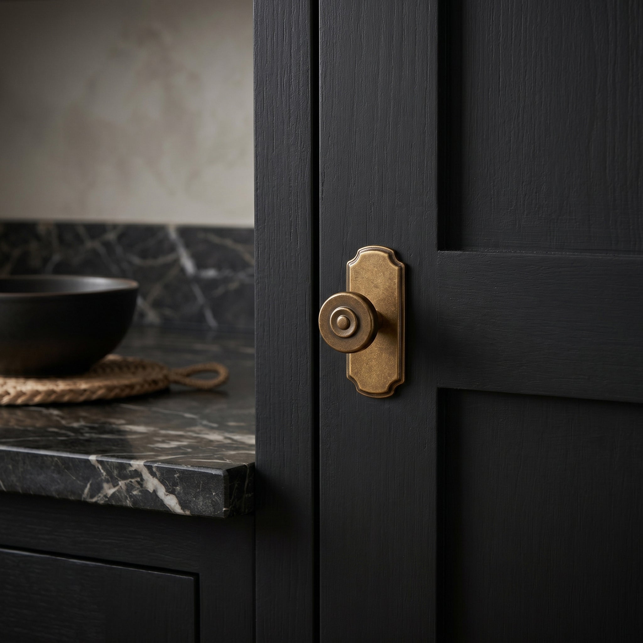 Dual Concentric Flat Round Zinc Alloy Cabinet Knobs, Minimalist Retro Circular Drawer Knob
