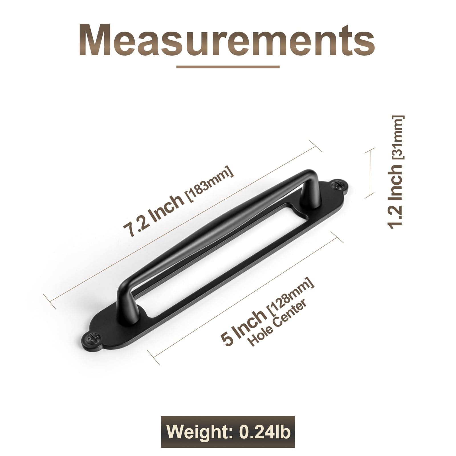 2 Pack Vintage Zinc Alloy Cabinet Pulls with Back Plate - Furniture Handles for Kitchen Cupboards