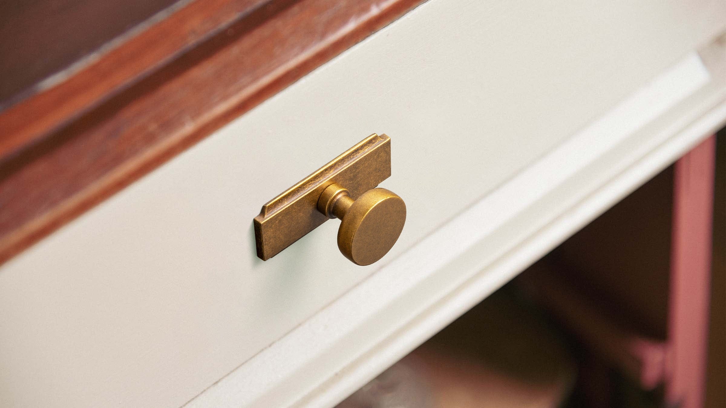 Vintage Brass Zinc Alloy Cabinet Knob with Back Plate Single Hole Center Kitchen Hardware