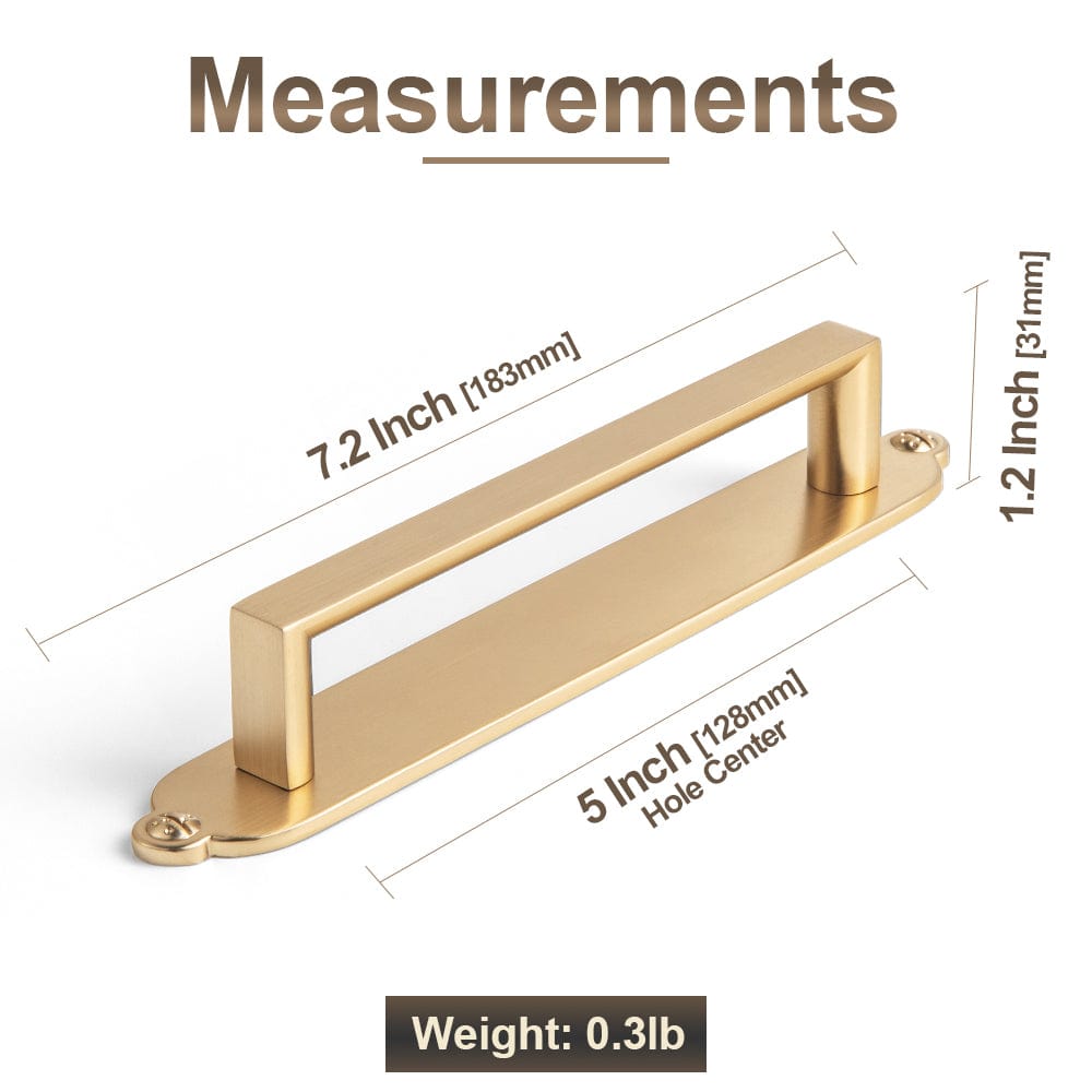 2 Pack Long Cabinet Bar Pulls with Back Plates Solid Drawer Handles Set