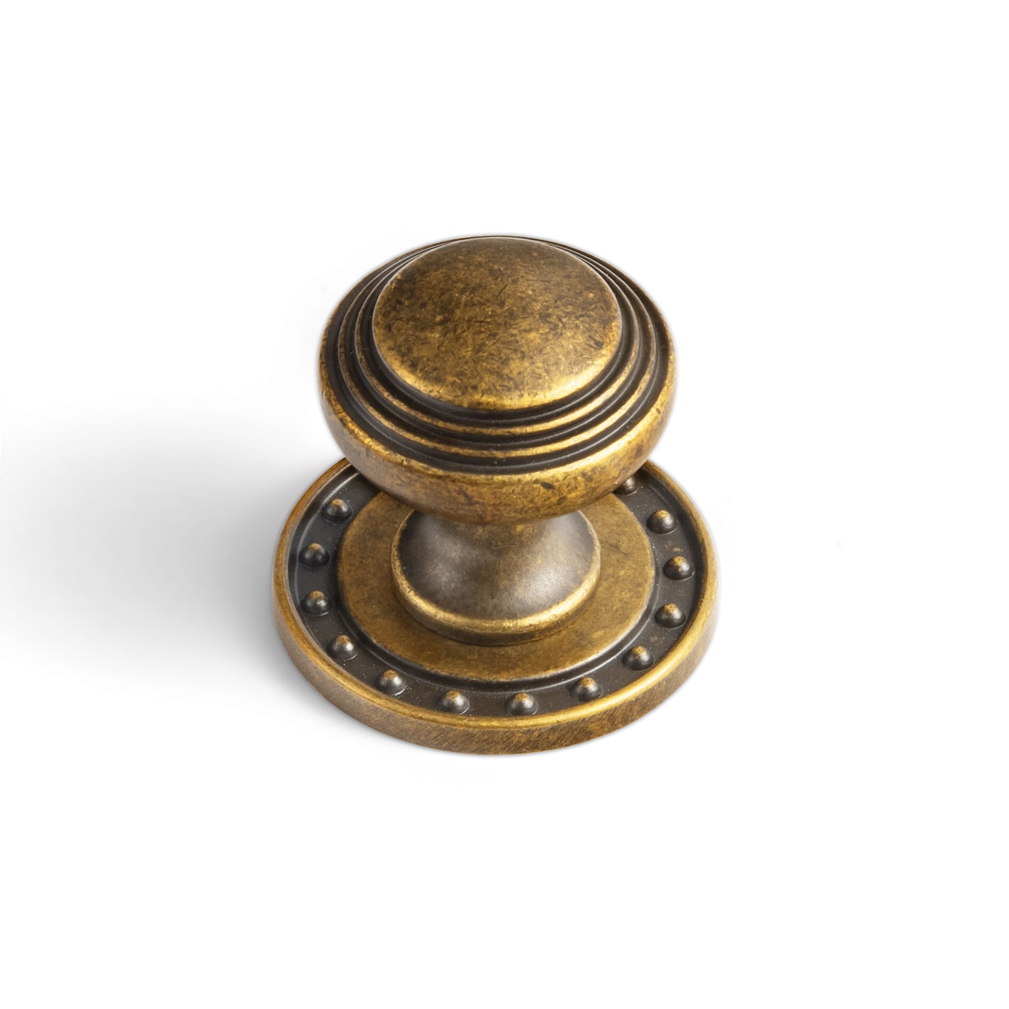 Antique Brass Ribbed Mushroom Cabinet Knob Zinc Alloy Vintage Round Drawer Knob, Farmhouse Traditional Furniture Hardware