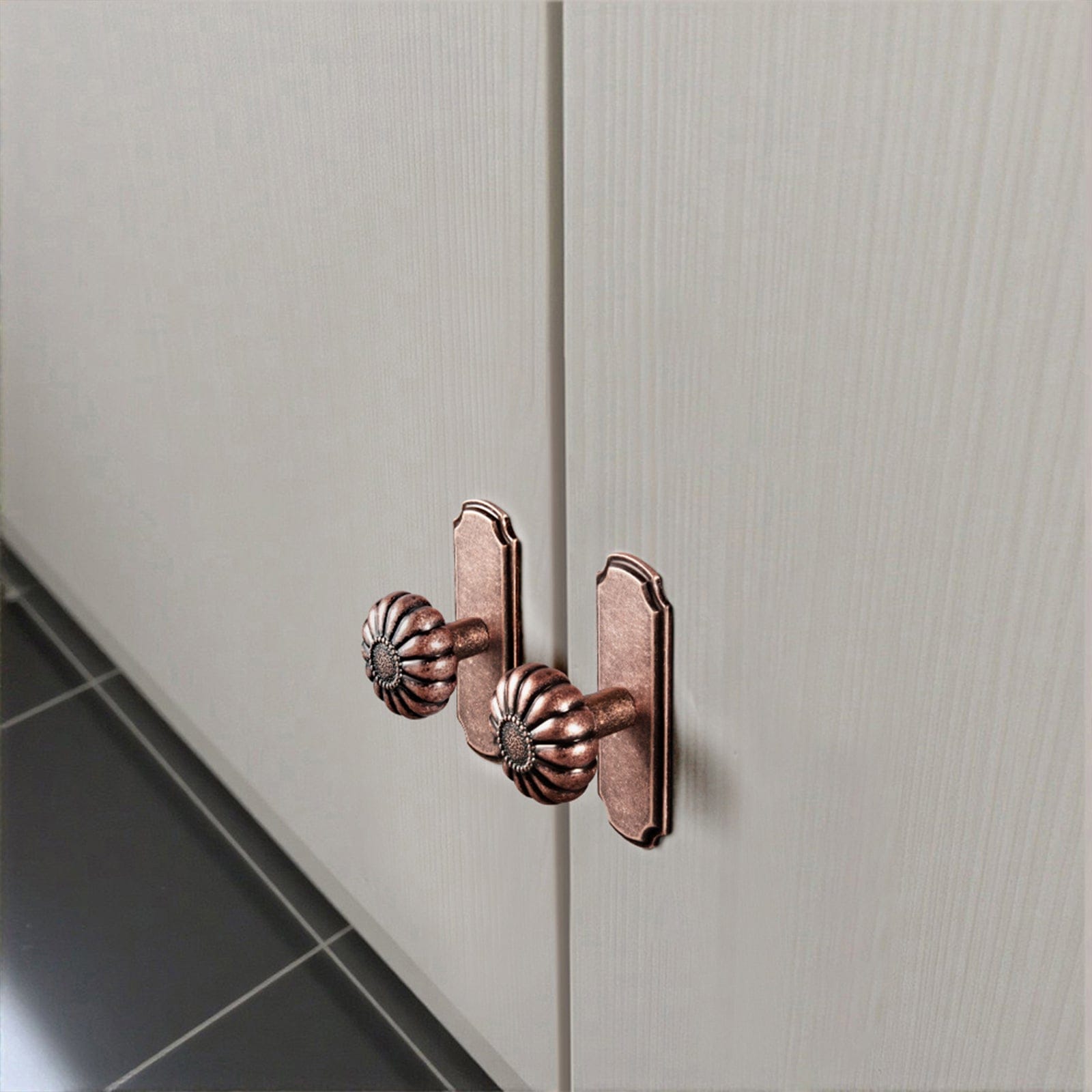 Pumpkin Shape Vintage Cabinet Knobs 1.25 Inch Diameter Drawer Knobs