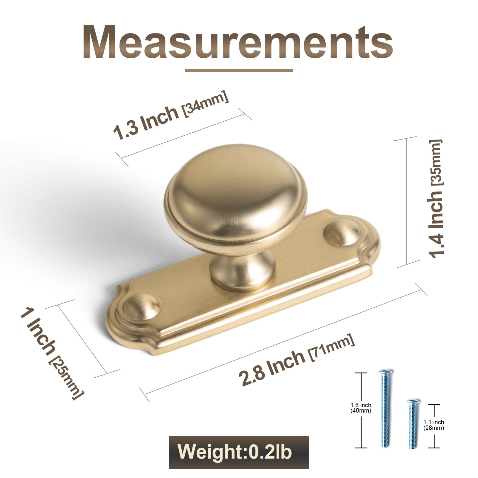Classic Mushroom Cabinet Knob Zinc Alloy Round Cabinet Knob with Backplate for Kitchen Cabinet