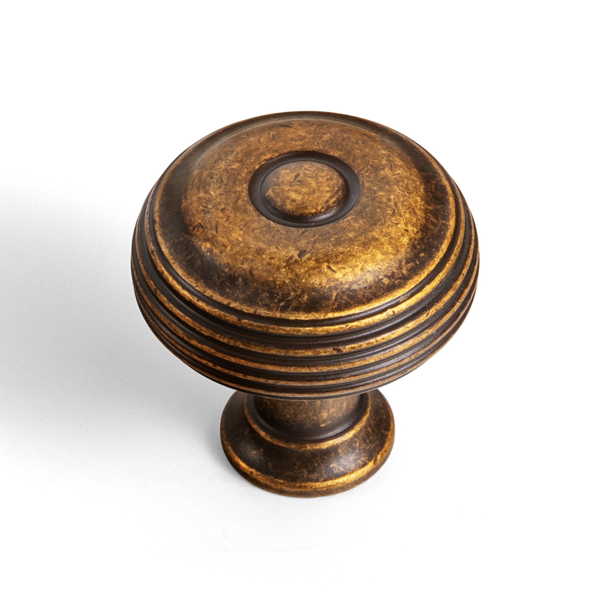 Concentric Tiered Round Zinc Alloy Cabinet Knobs, Classic Ridged Vintage Drawer Knob for Cabinet, Dresser