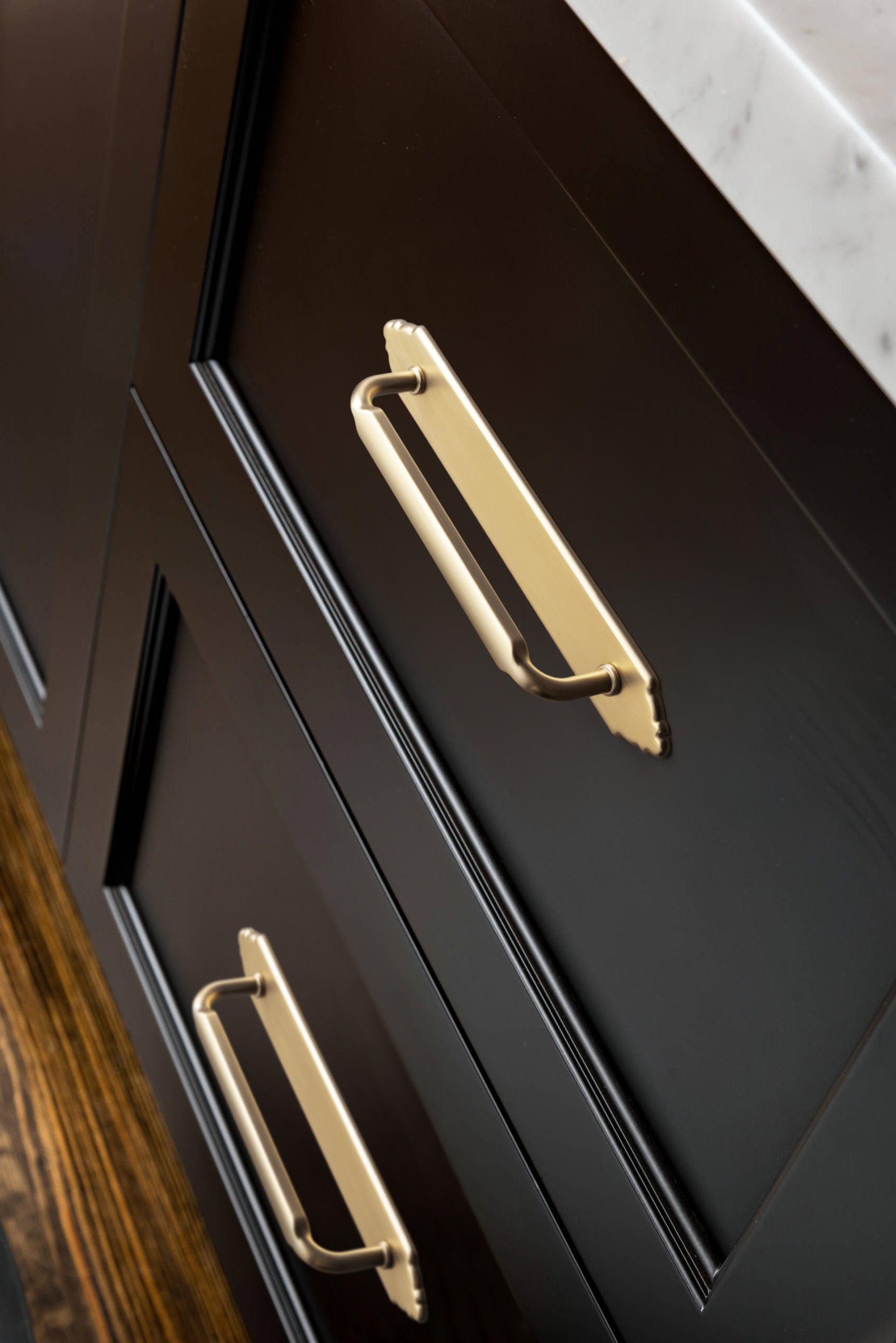 2 Pack Antique Brass Cabinet Pulls with Back Plate Zinc Alloy Drawer Handle with Long Back Plate