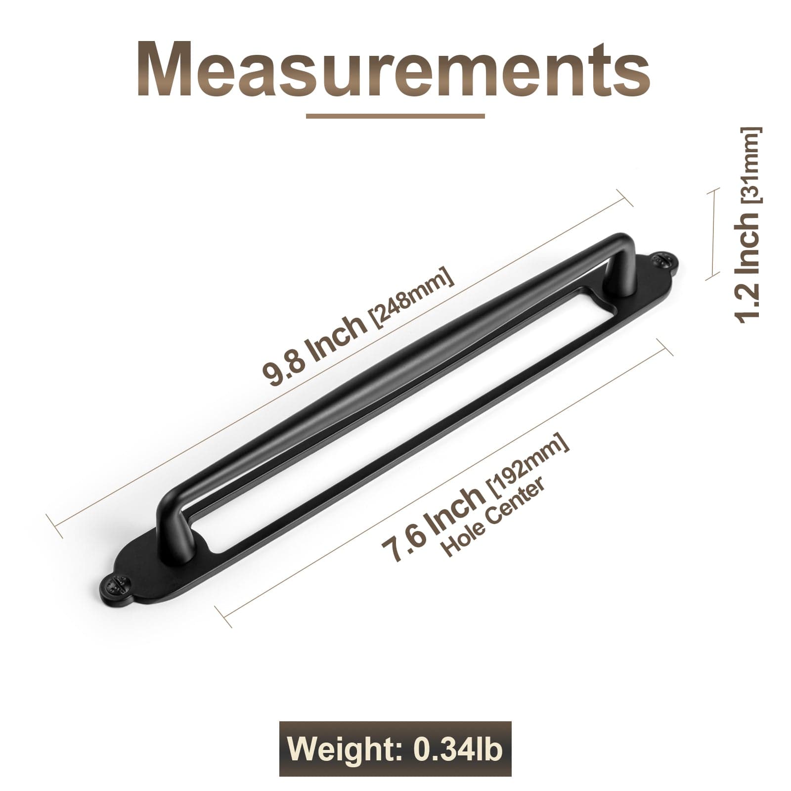 2 Pack Vintage Zinc Alloy Cabinet Pulls with Back Plate - Furniture Handles for Kitchen Cupboards