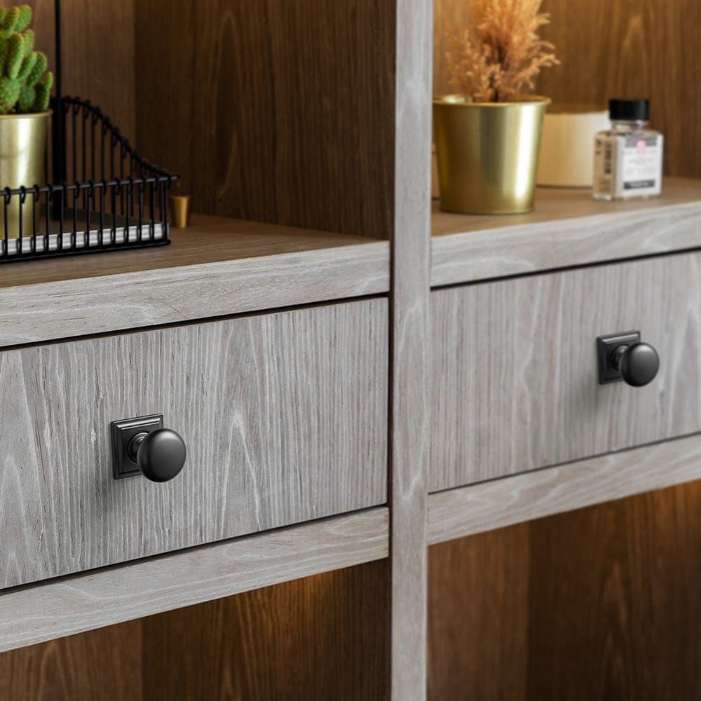 Antique Brass Zinc Alloy Cabinet Knob with Back Plate Single Hole Center Cabinet Hardware for Bedroom Kitchen