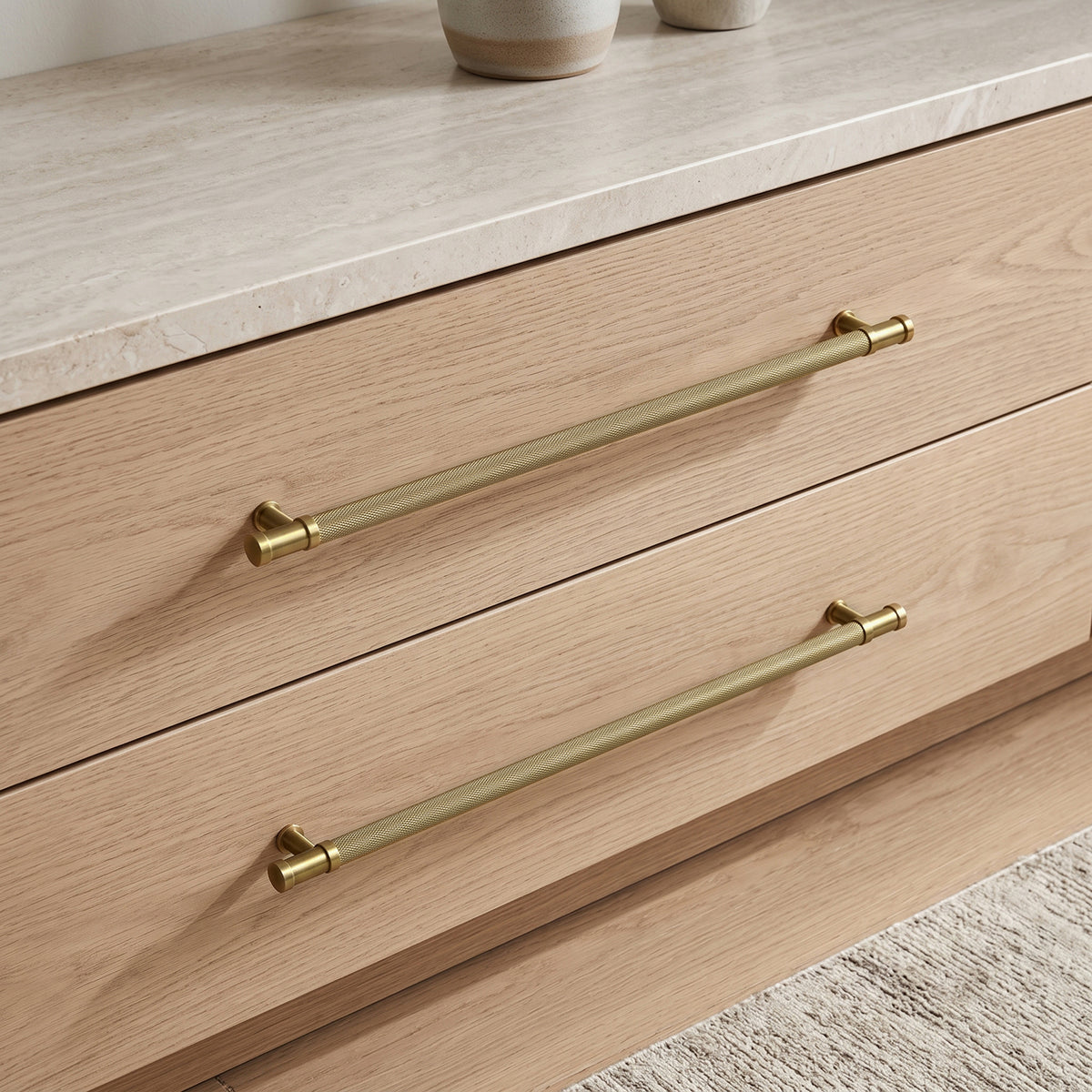 Knurled Metal Alloy Vintage Bronze Bar Pull Kitchen Hardware