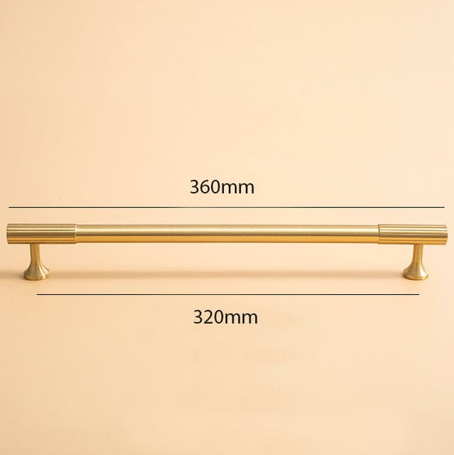 Antique Brass  Fluted Cabinet Handles Linear Knurled Solid Brass Drawer Knobs