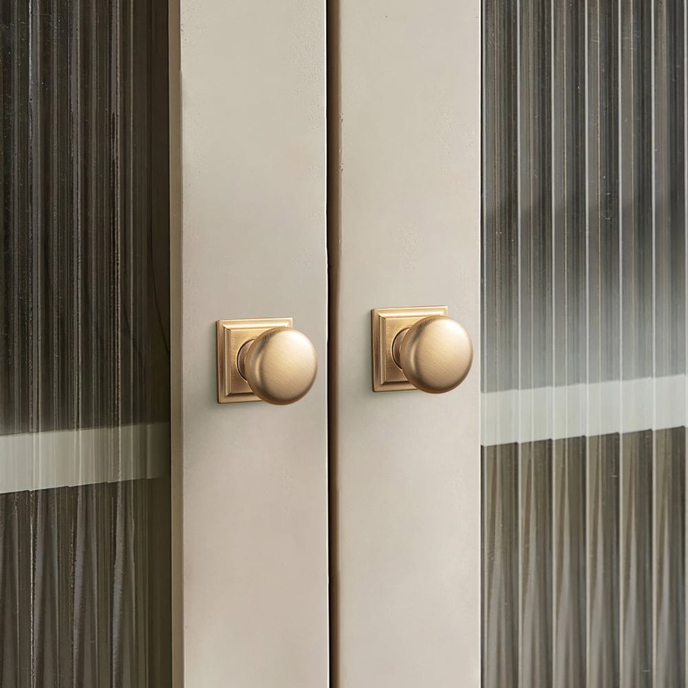 Antique Brass Zinc Alloy Cabinet Knob with Back Plate Single Hole Center Cabinet Hardware for Bedroom Kitchen