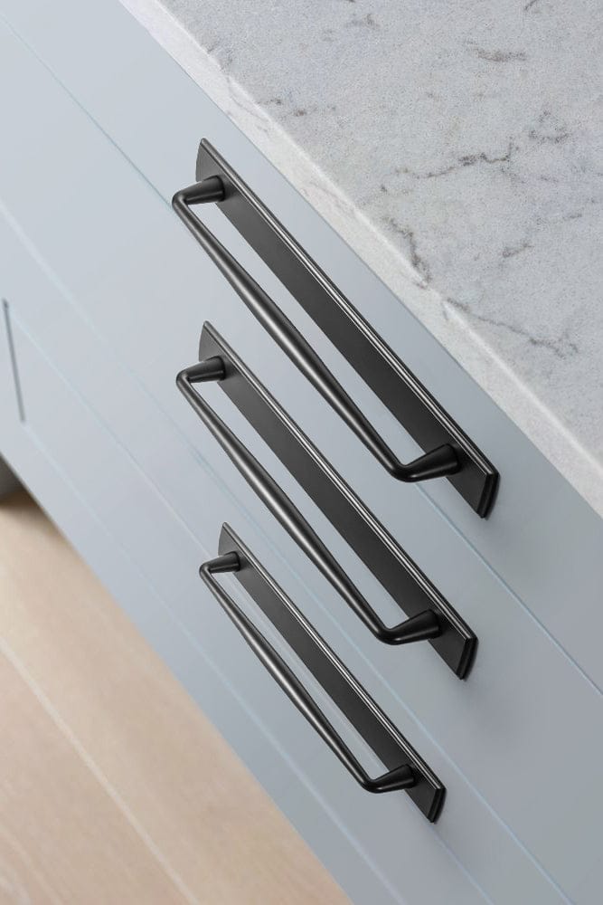 2 Pack Vintage Zinc Alloy Cabinet Pulls with Back Plate - Furniture Handles for Kitchen Cupboards