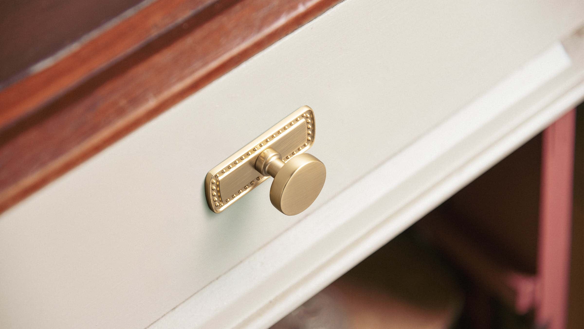 Vintage Brass Zinc Alloy Cabinet Knob with Back Plate Single Hole Center Kitchen Hardware