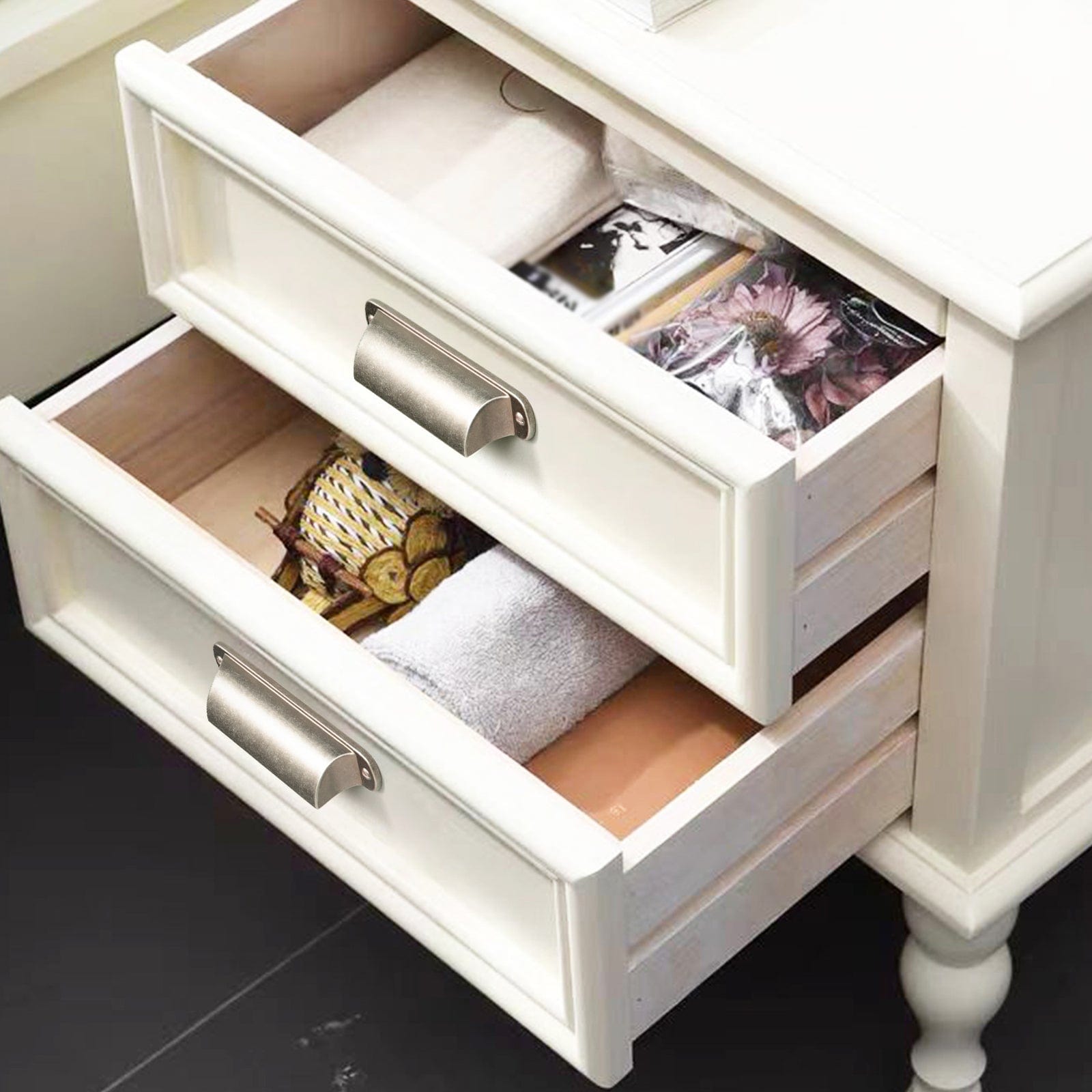 Modern Multi-Color Cabinet Cup Pulls Bin Drawer Pull Stylish Hardware for Furniture Upgrades