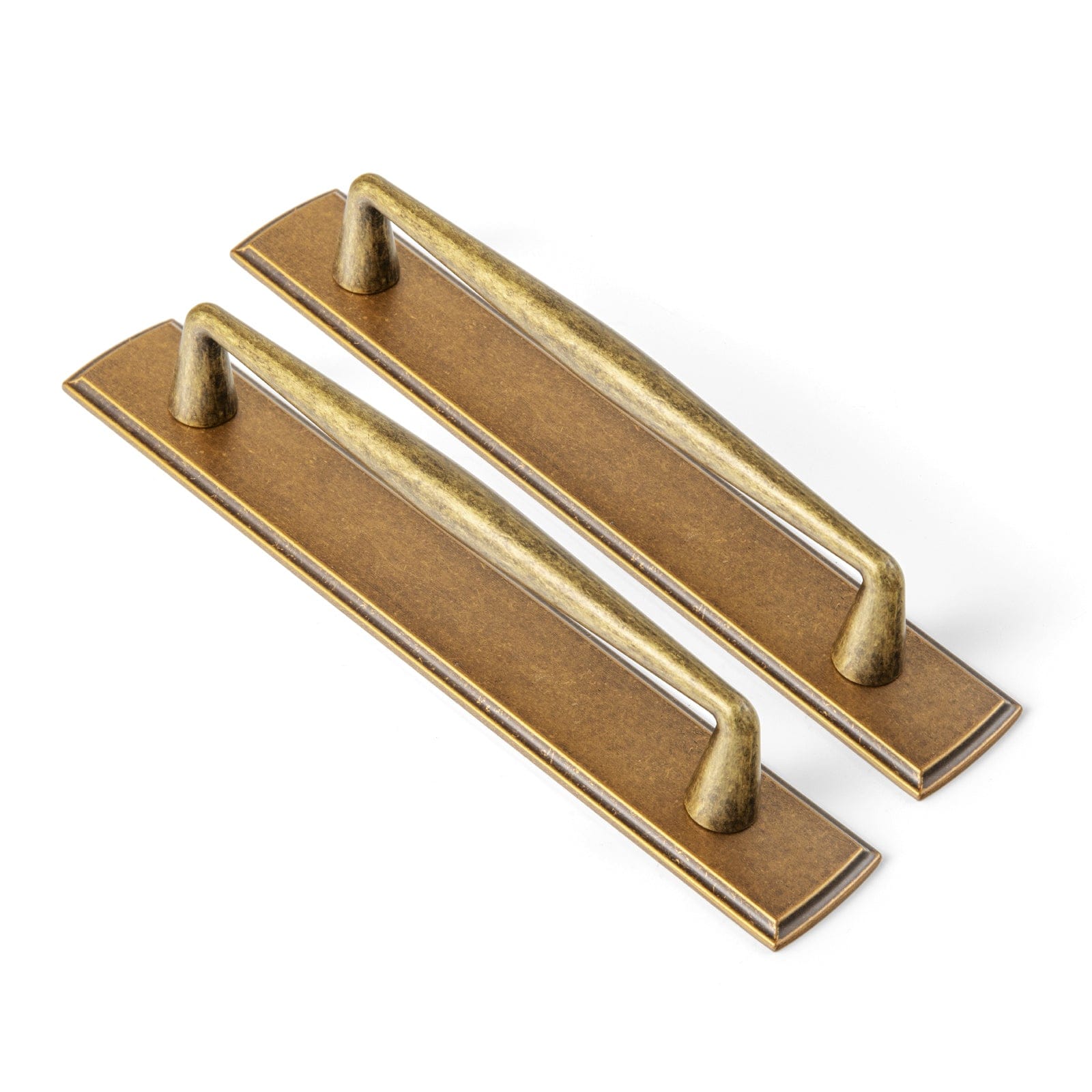 2 Pack Vintage Zinc Alloy Cabinet Pulls with Back Plate - Furniture Handles for Kitchen Cupboards
