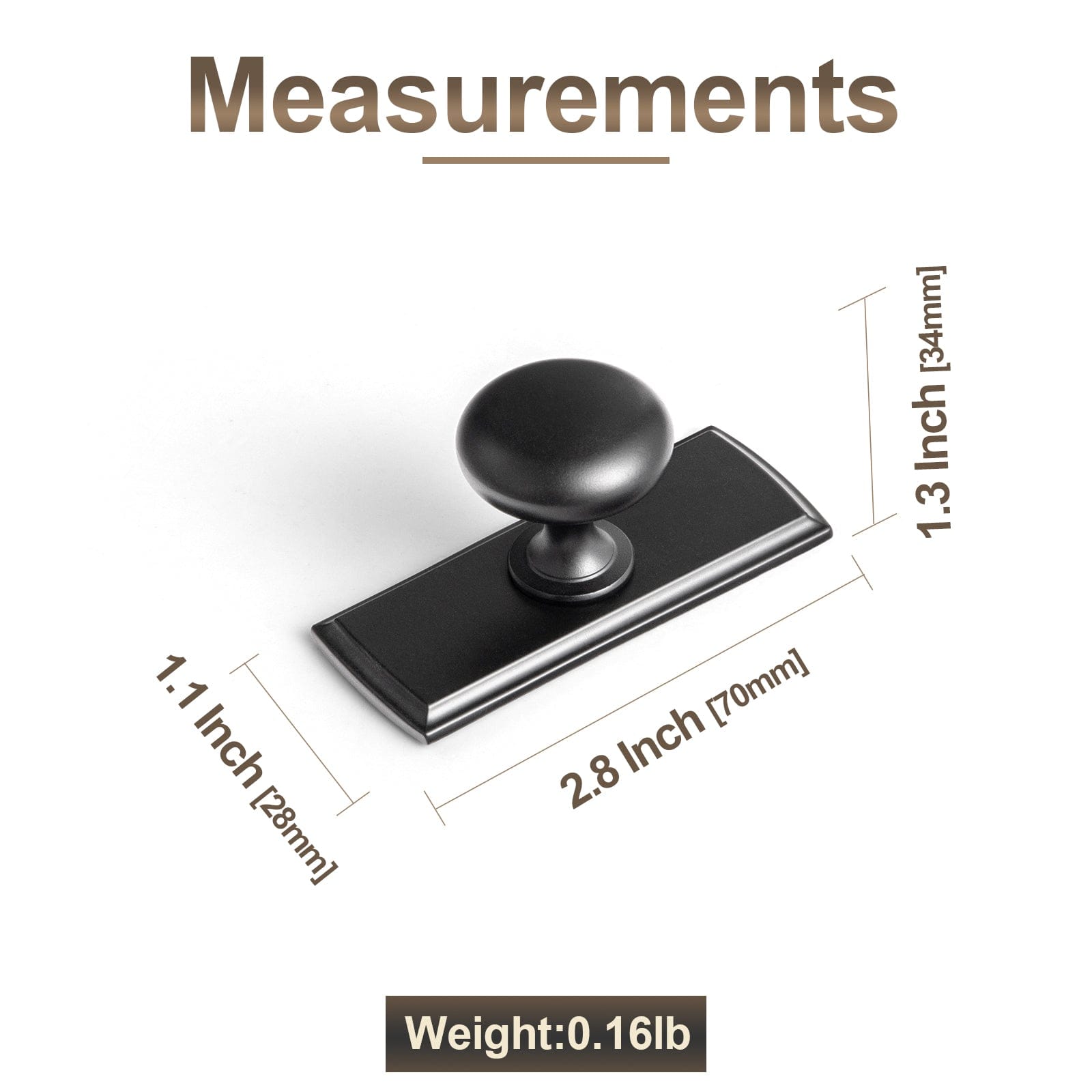 Antique Brass Zinc Alloy Cabinet Knob with Back Plate Single Hole Center Cabinet Hardware for Bedroom Kitchen