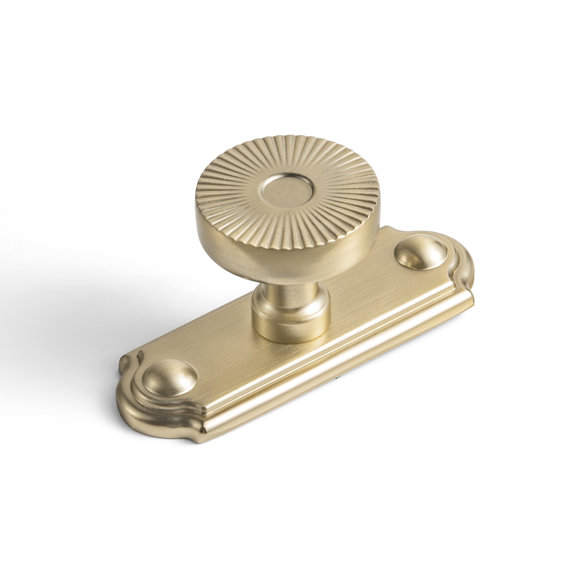 Retro Radiating Pattern Cabinet Knob with Ornate Backplate, Solid Zinc Alloy Drawer Knob for Classic Cabinet Renovation