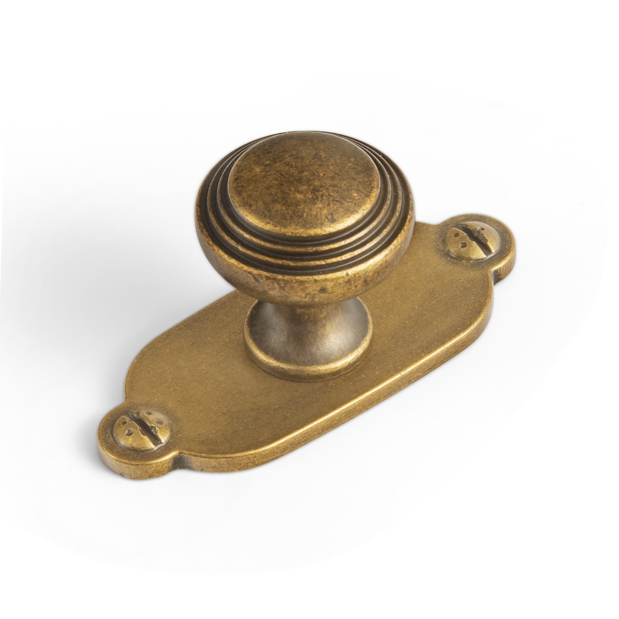 Antique Brass Ribbed Mushroom Cabinet Knob Zinc Alloy Vintage Round Drawer Knob, Farmhouse Traditional Furniture Hardware