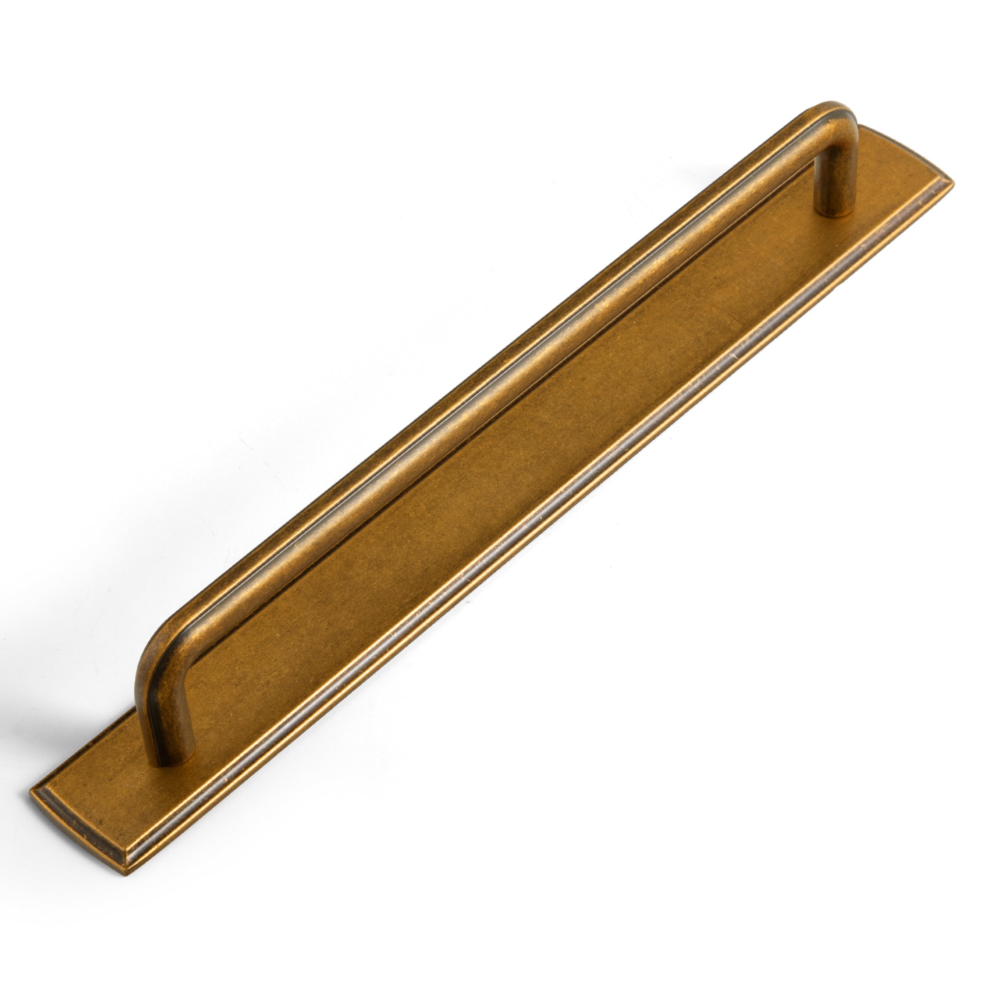 2 Pack Zinc Alloy U-Shaped Cabinet Handles, Vintage Drawer Pulls with Backplate for Kitchen & Bathroom Cabinetry