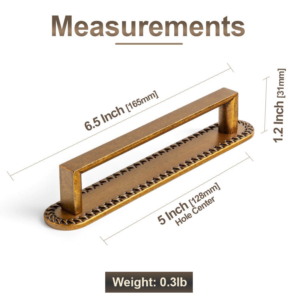 2 Pack Long Cabinet Bar Pulls with Back Plates Solid Drawer Handles Set