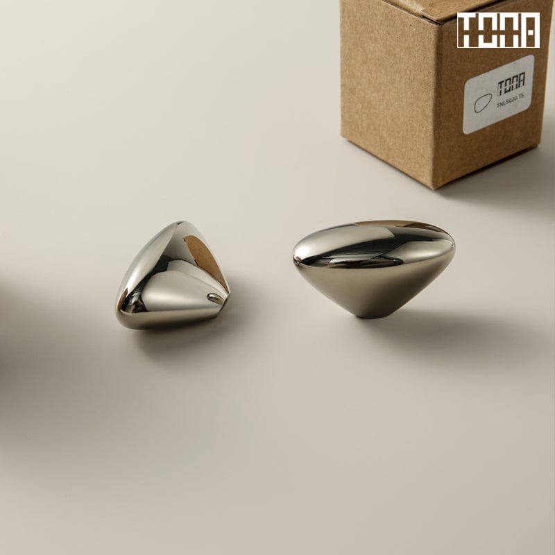 Creative Carving Titanium Silver Cabinet Hardware Solid Brass Drawer Knobs