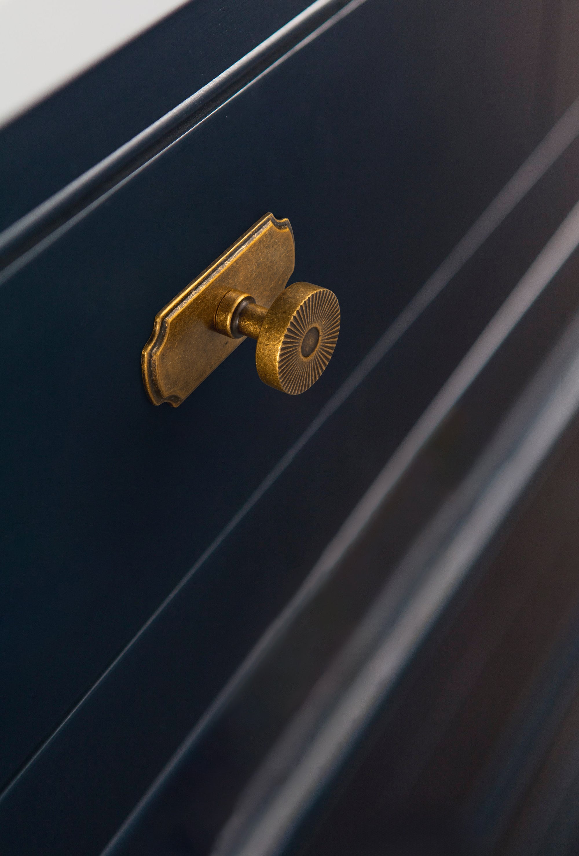 Retro Radiating Pattern Cabinet Knob with Ornate Backplate, Solid Zinc Alloy Drawer Knob for Classic Cabinet Renovation