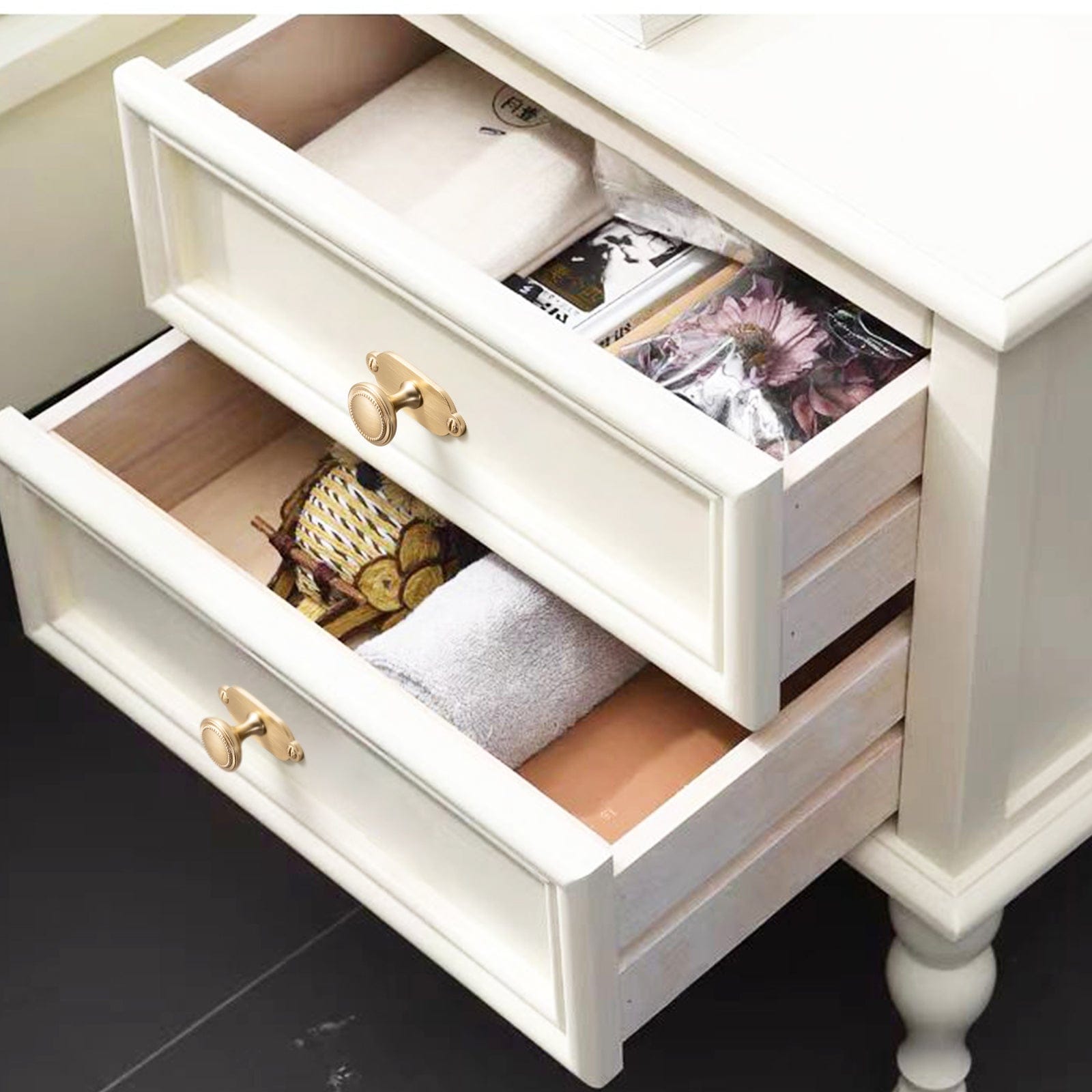 Antique Brass Zinc Alloy Cabinet Knob with Delicate Decorative Back Plate Set