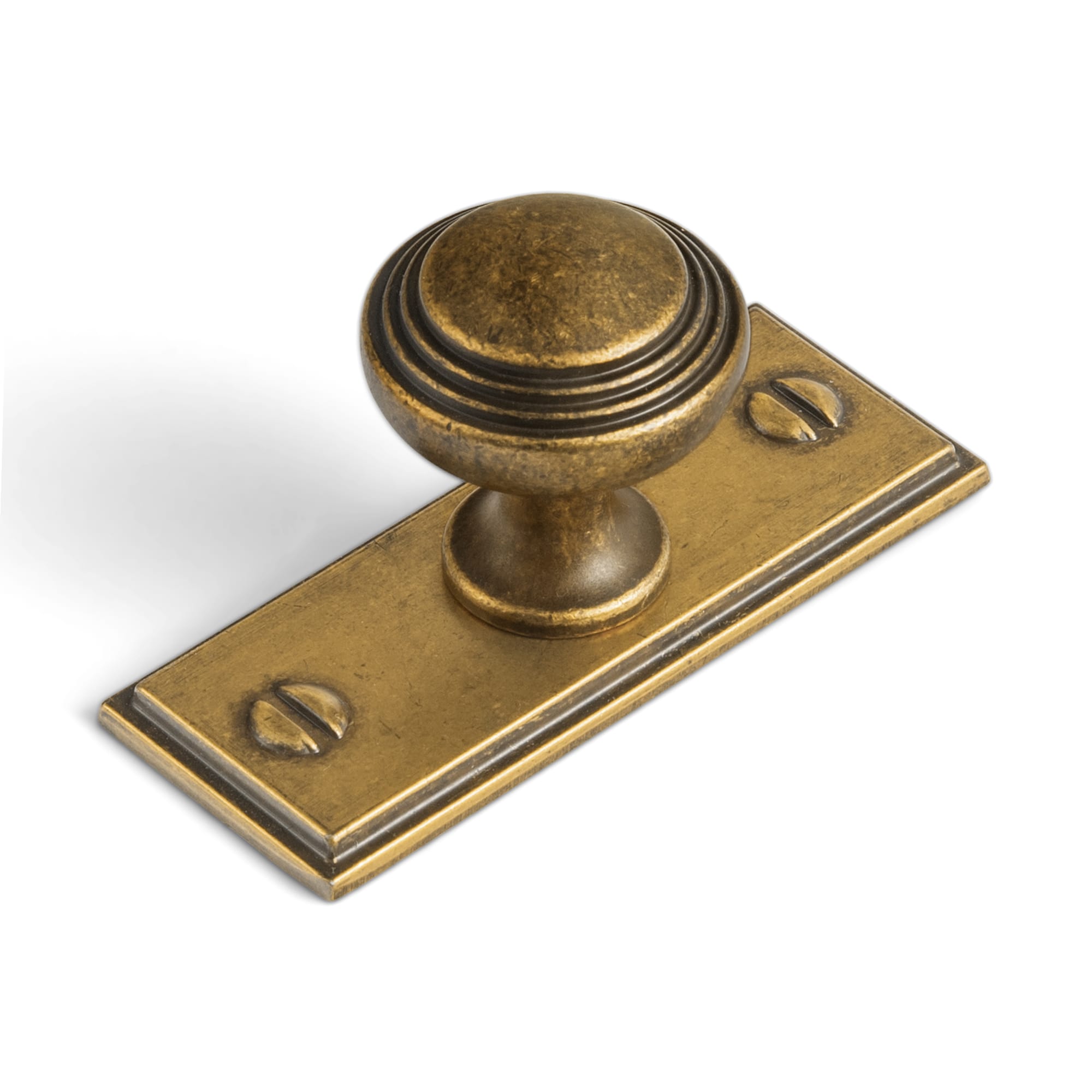 Antique Brass Ribbed Mushroom Cabinet Knob Zinc Alloy Vintage Round Drawer Knob, Farmhouse Traditional Furniture Hardware