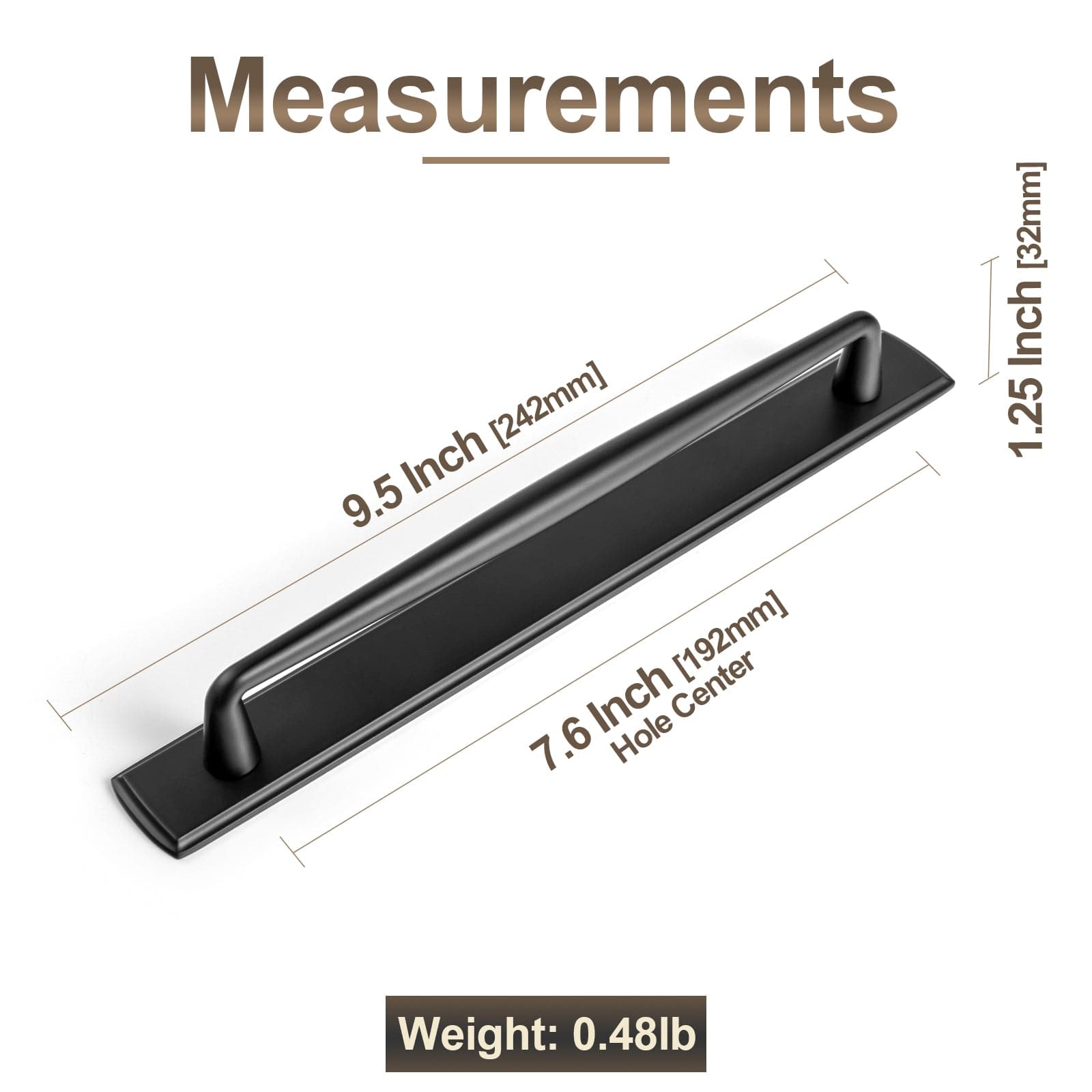 2 Pack Vintage Zinc Alloy Cabinet Pulls with Back Plate - Furniture Handles for Kitchen Cupboards